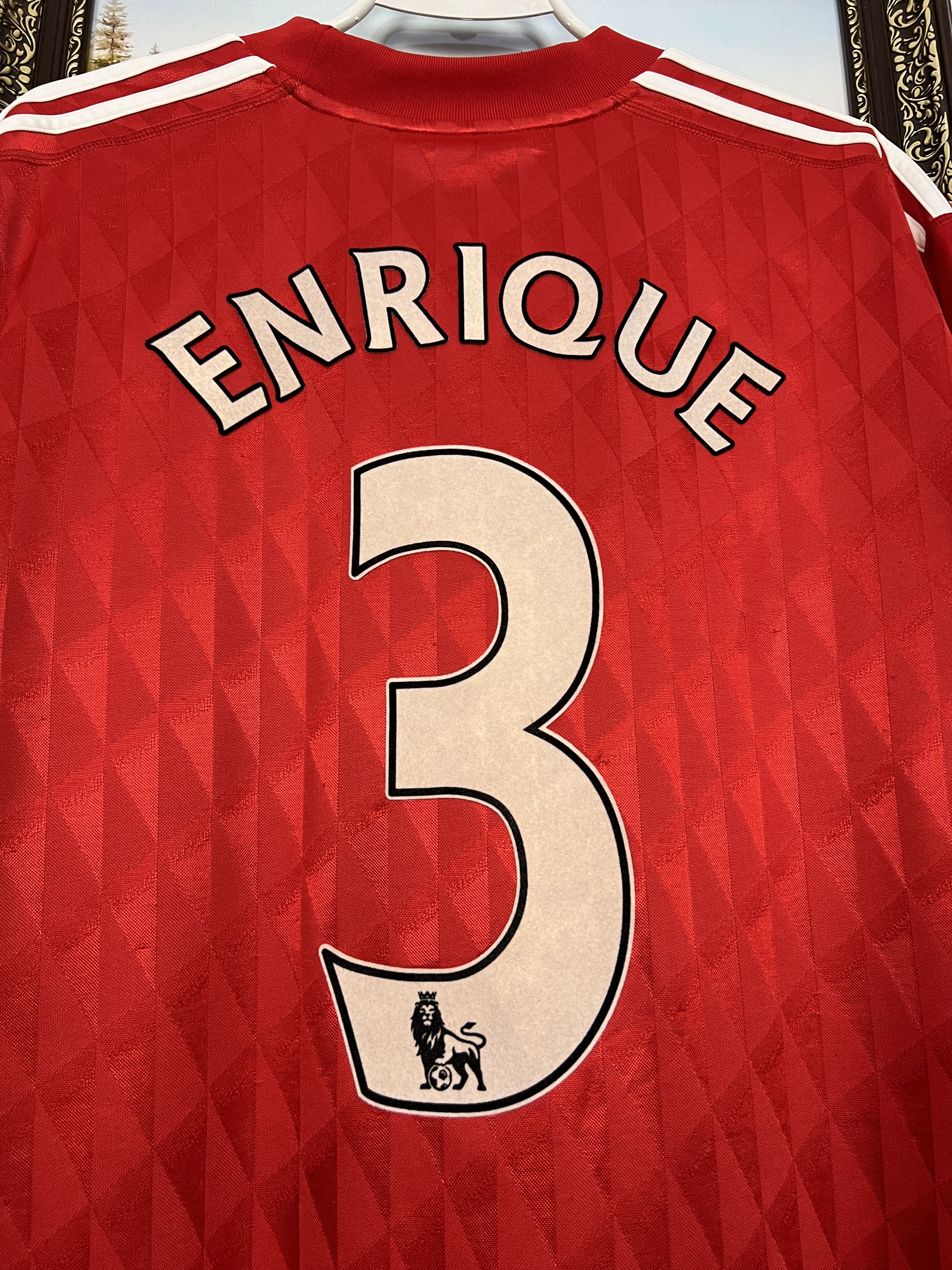 Adidas Liverpool Home football shirt 2010 Soccer Adidas #3 Enrique Size US XL / EU 56 / 4 - 2 Thumbnail