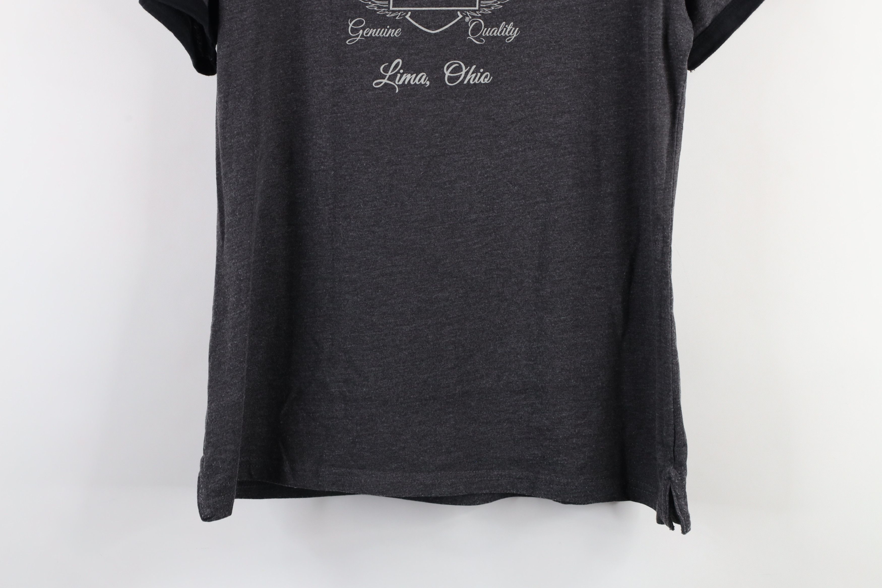 Harley Davidson × Vintage Vintage Y2K Harley Davidson Spell Out Ringer T-Shirt Gray Size L / US 10 / IT 46 - 12 Thumbnail