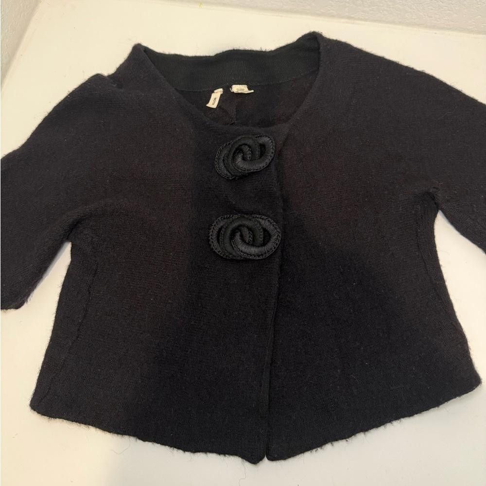 Other MOTH Anthropologie Black Alpaca Wool Shrug Bolero Medium Size M / US 6-8 / IT 42-44 - 4 Thumbnail