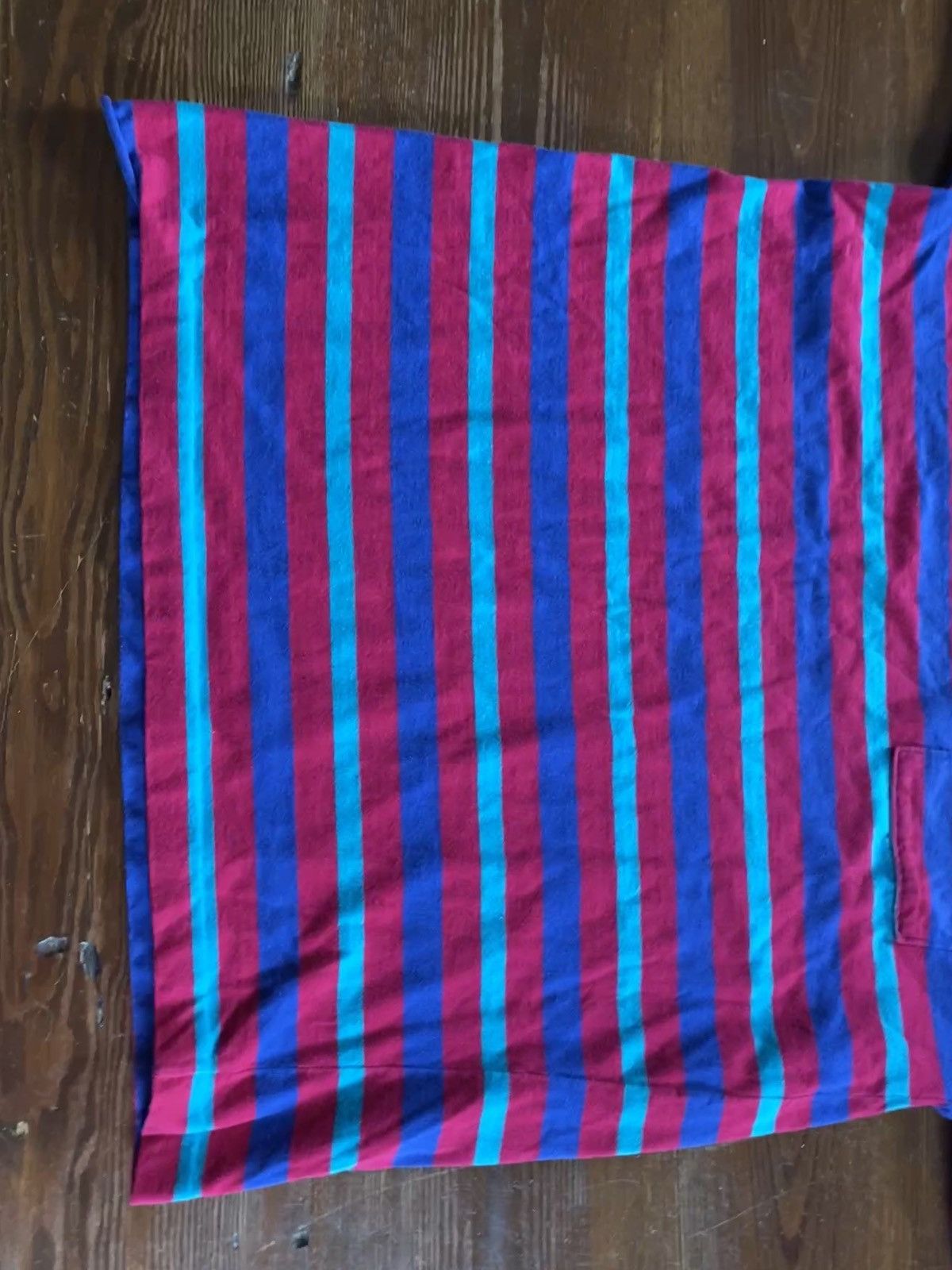 Lands' End Vintage 90’s Lands End Magenta Stripe Single Stitch Tee Size US M / EU 48-50 / 2 - 3 Thumbnail