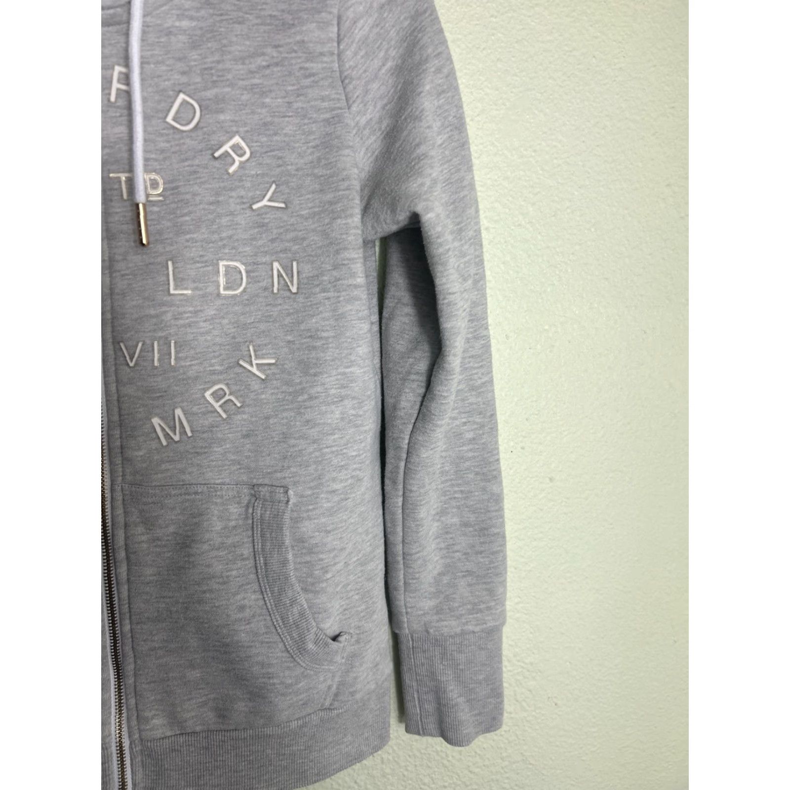 Superdry Superdry British Design Grey Full Zip Hooded Sweatshirt Size 8 Size M / US 6-8 / IT 42-44 - 4 Thumbnail