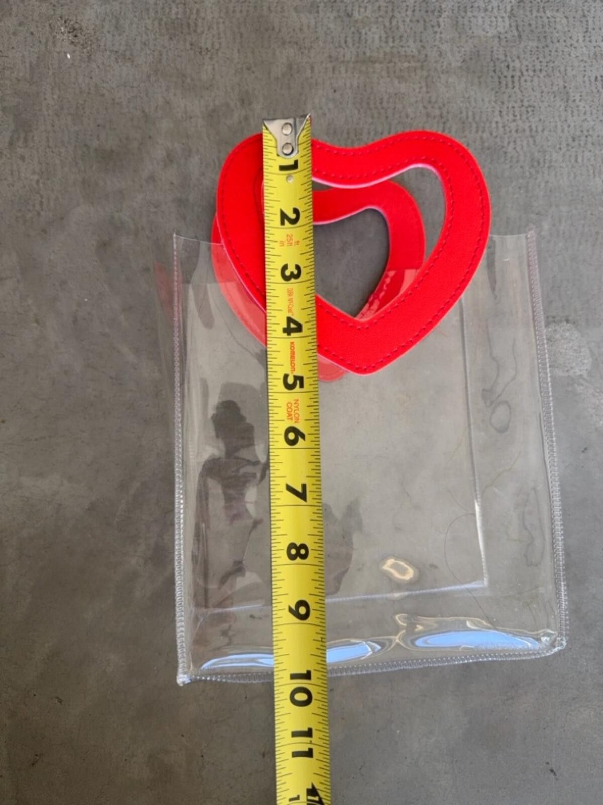 Asos Clear Heart Handle Purse Bag / Transparent Stadium Bag / Red Size ONE SIZE - 3 Thumbnail