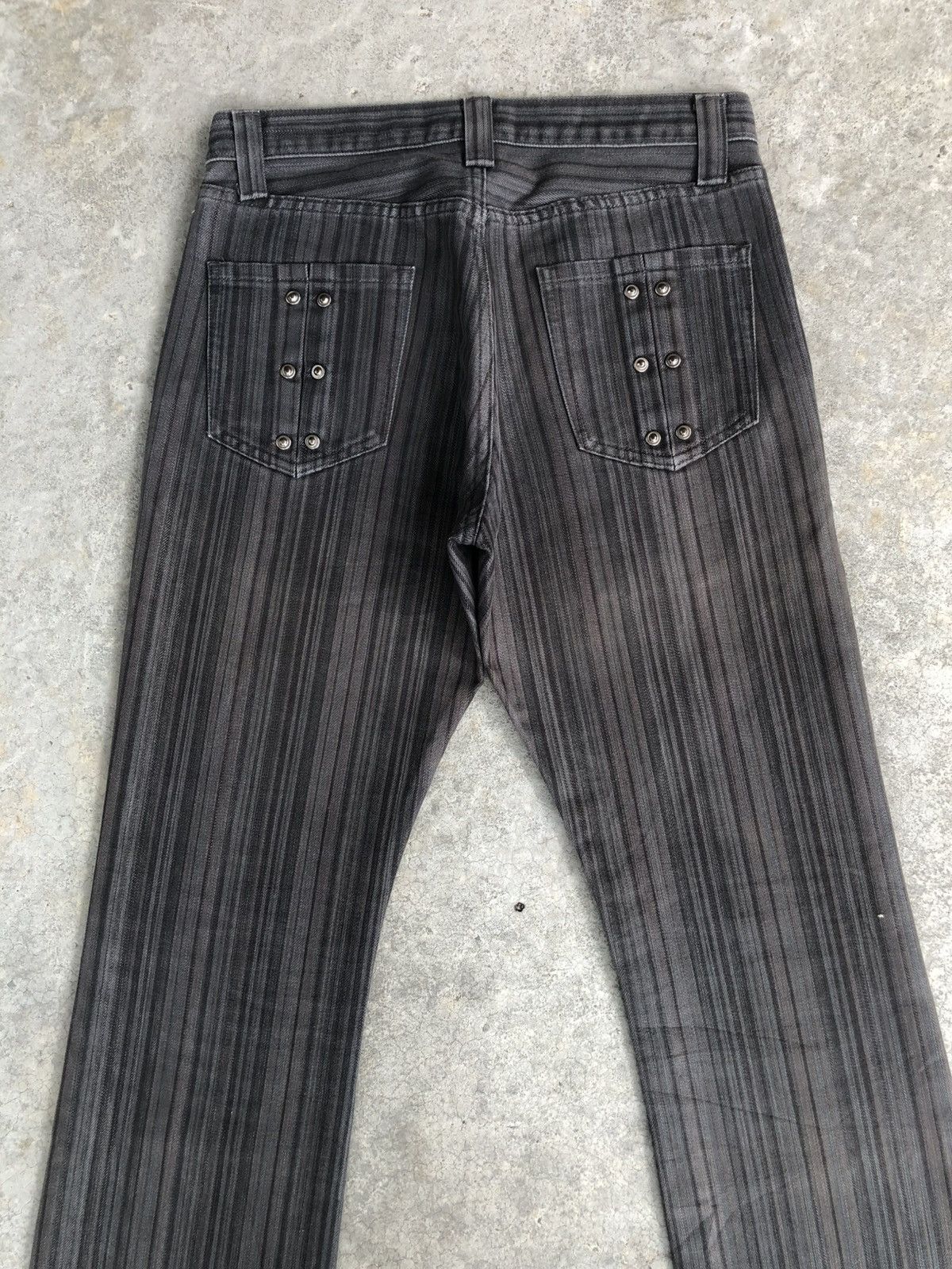 semanticdesign Japanese Semantic Design Flared Distressed Hickory Stripe Size US 29 - 8 Thumbnail