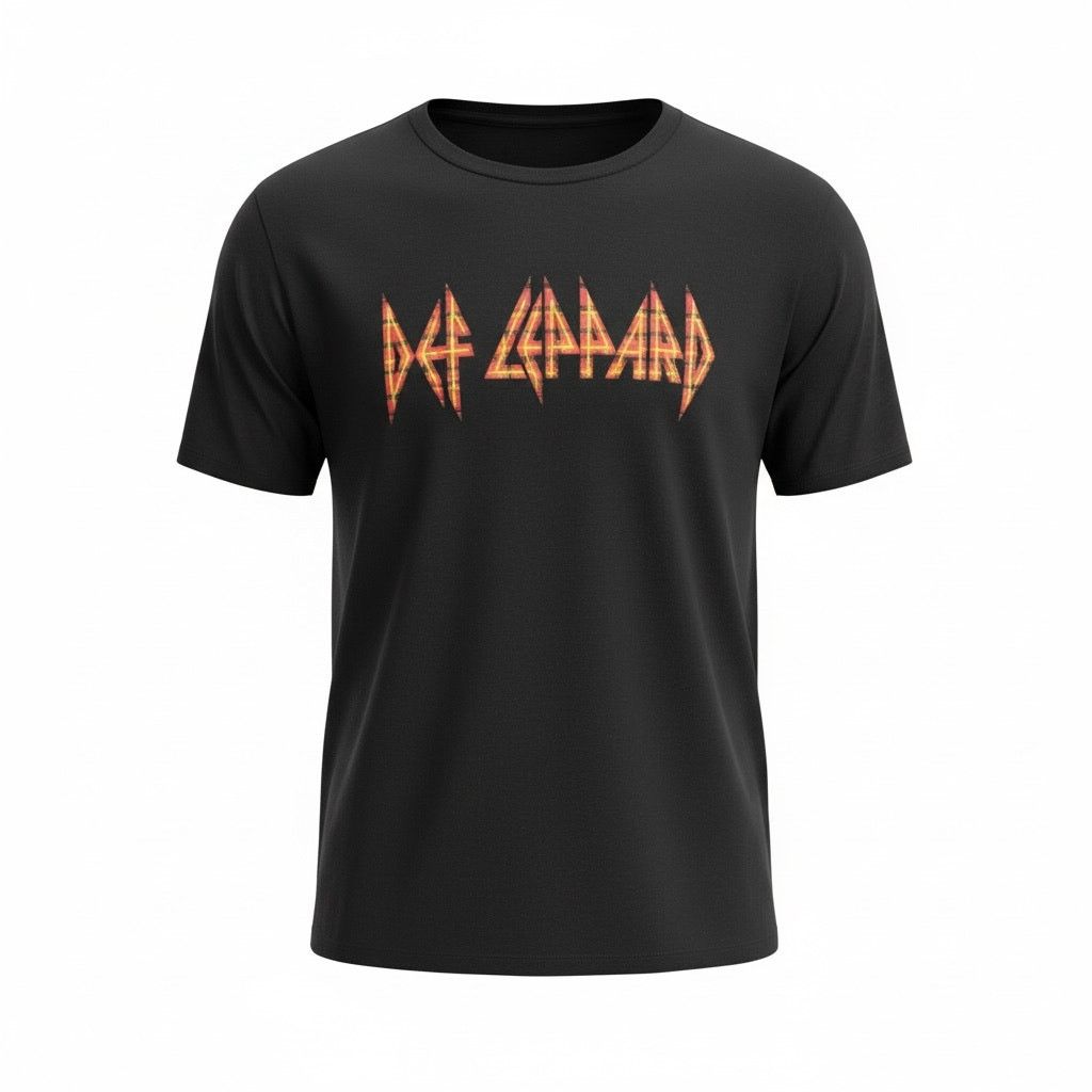Def Leppard Men's Def Leppard Retro Black Classic Logo T-Shirt - Large Size US L / EU 52-54 / 3 - 1 Thumbnail