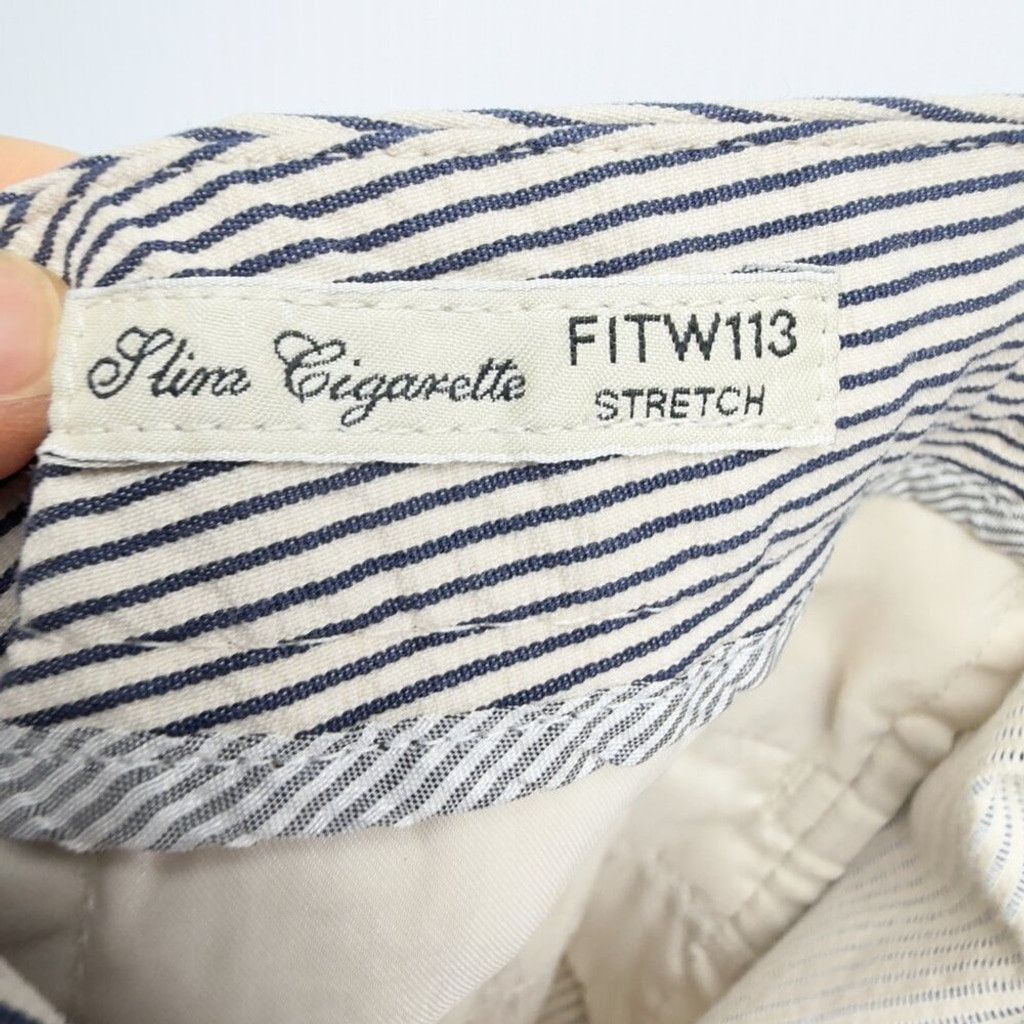 Weekend Max Mara MAXMARA Slim Stripe Cigarette Sailor chic Navy/Ivory Pants 8 Size 30" / US 8 / IT 44 - 7 Thumbnail