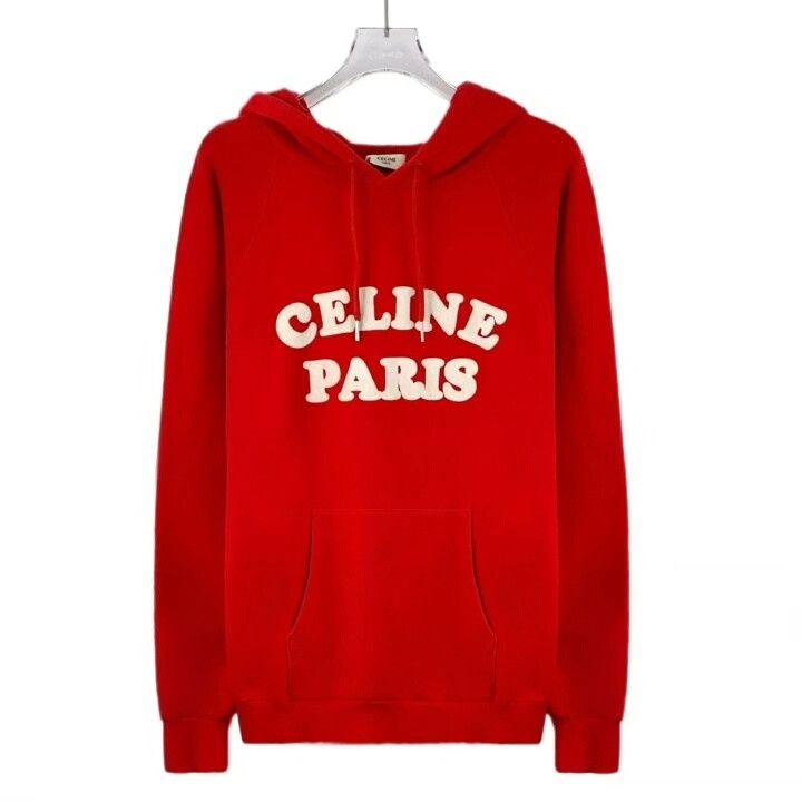 Celine Celine Red Logo Print Hoodie Size S / US 4 / IT 40 - 1 Thumbnail