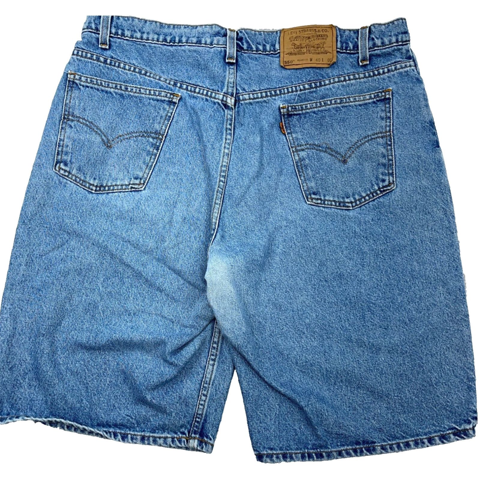 Levi's VINTAGE Levi's Shorts Men 40 550 Relaxed Loose Fit Jorts Baggy 90s Y2K Orange Tab Denim Blue 5-Pocket Mens Regular 100% Cotton Jeans Shorts Size US 40 / EU 56 - 2 Thumbnail