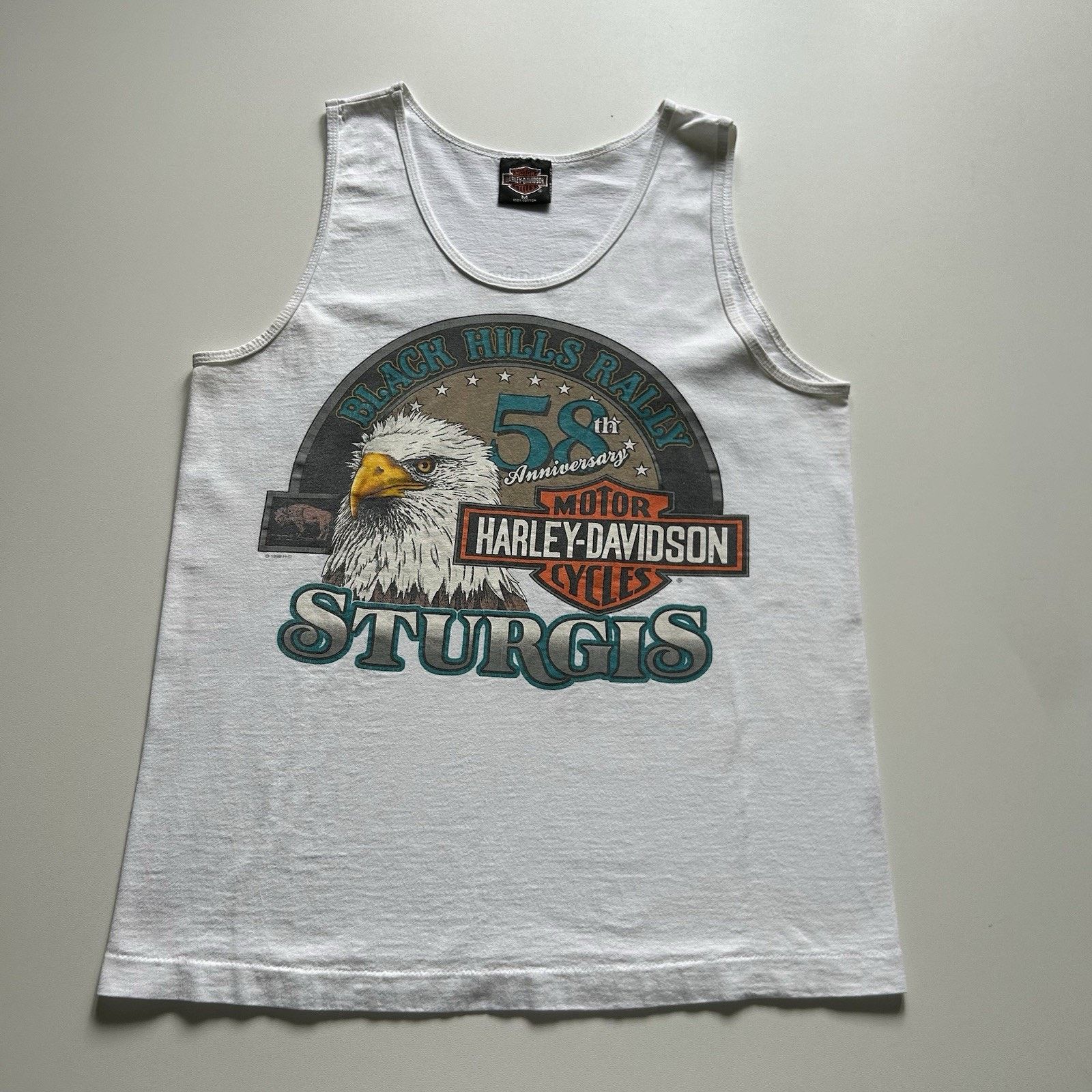 Harley Davidson Vintage 90s Harley Davidson Strugis Tank Top Shirt Medium Size US M / EU 48-50 / 2 - 1 Thumbnail