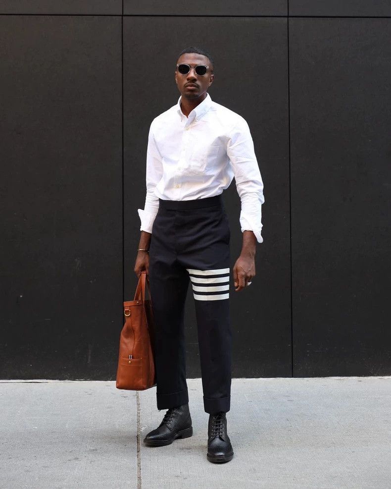 Thom Browne Thom Browne Size 2 Classic dark blue four-bar suit pants 2 Size US 29 - 7 Thumbnail