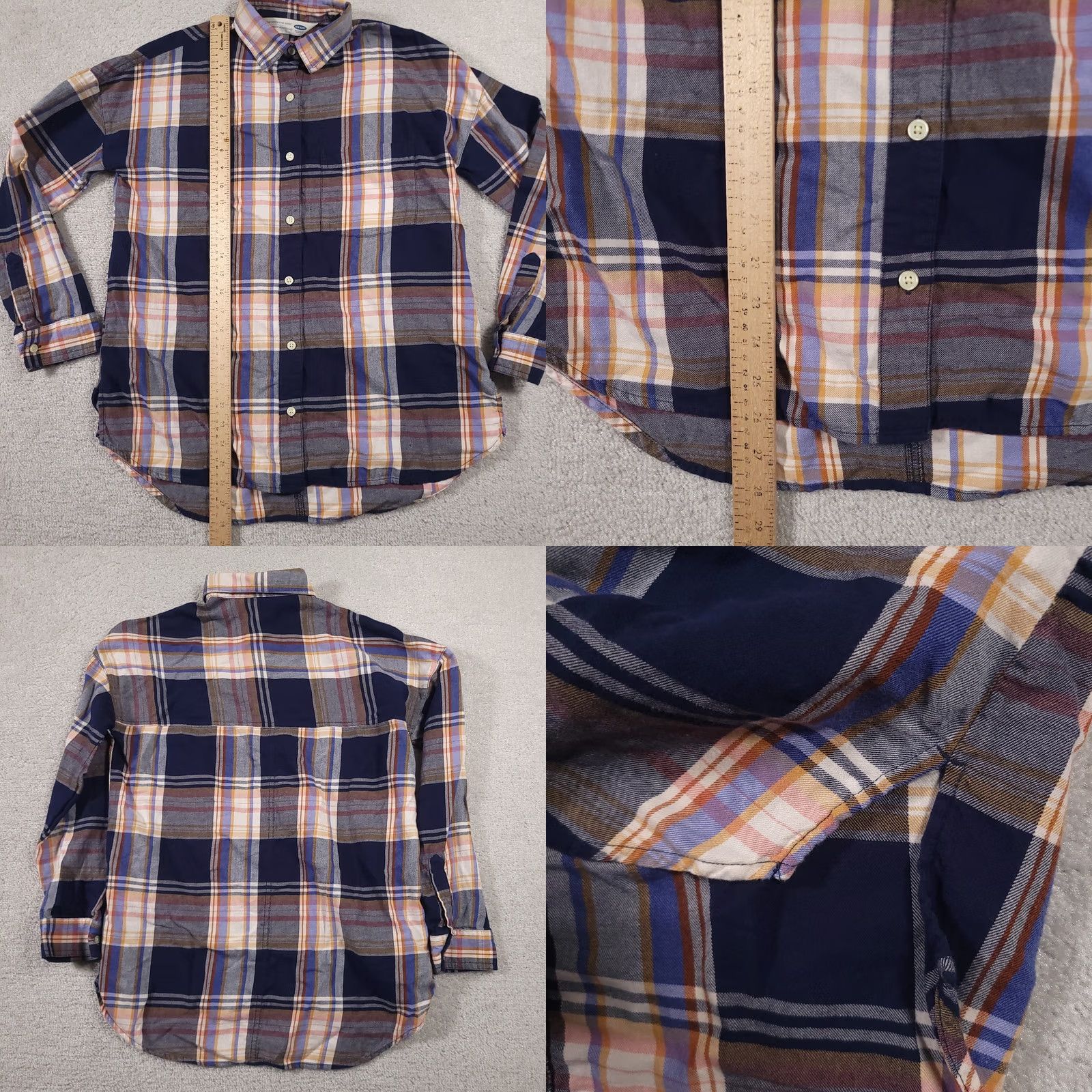 Old Navy Old Navy The Boyfriend Shirt Women's M Colorful Plaid Cotton Button Up Size M / US 6-8 / IT 42-44 - 8 Thumbnail