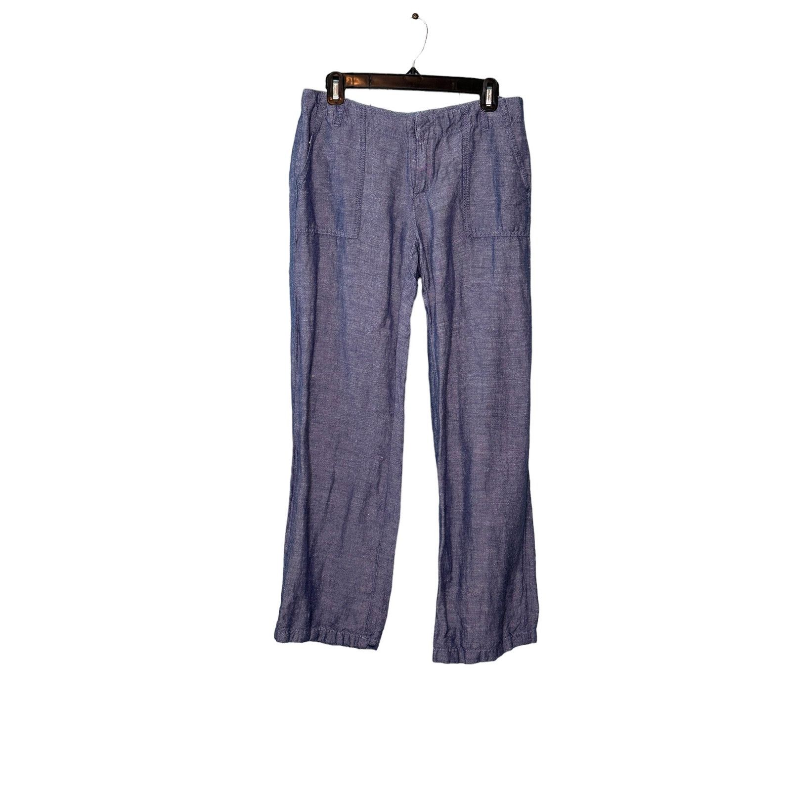 Tommy Hilfiger Tommy Hilfiger blue linen wide legs casual pants size 4 Size 27" / US 4 / IT 40 - 9 Thumbnail