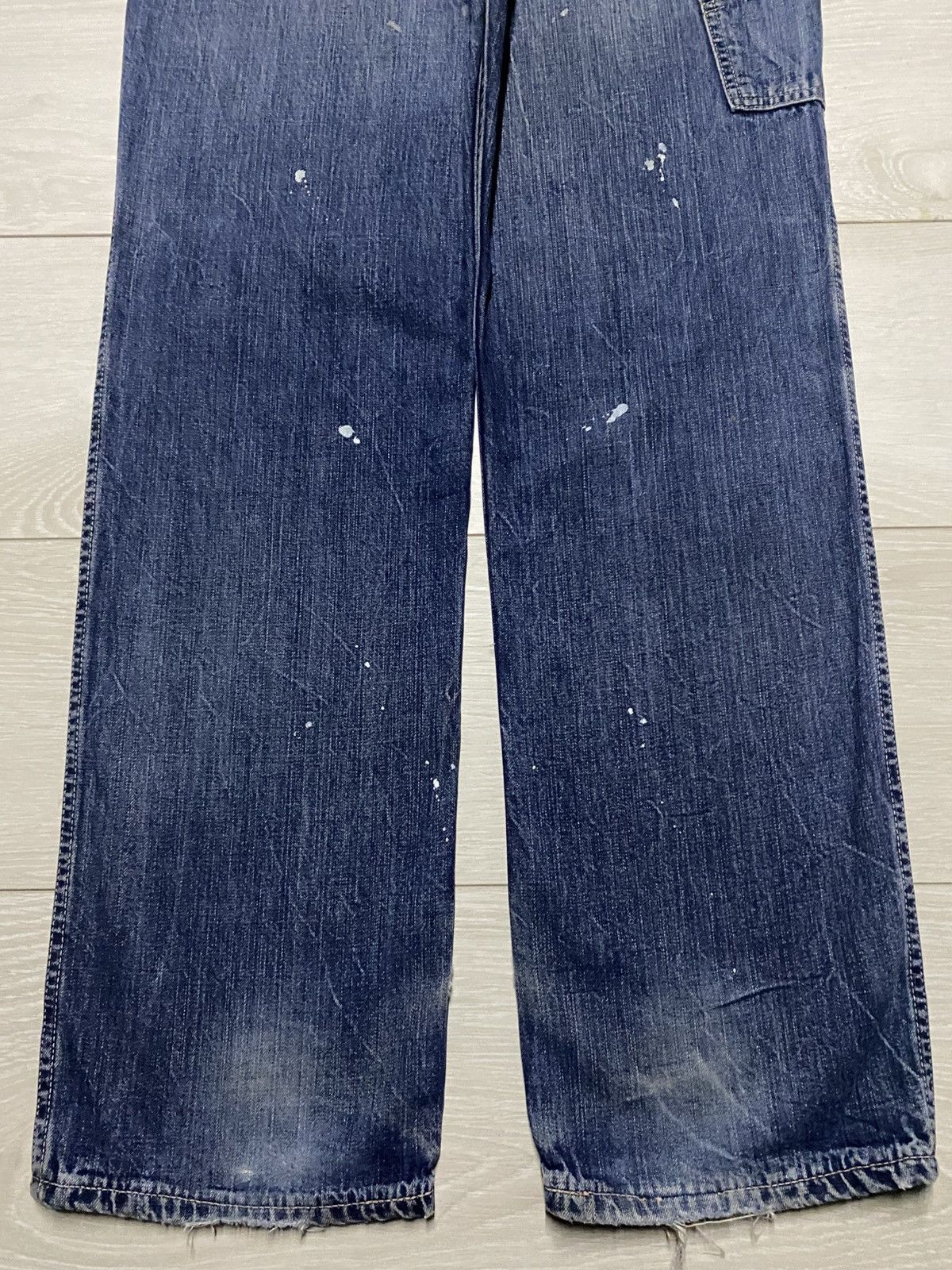 Lee Vintage Lee Union Made Blue Wash Paint Splatter Loose Jeans Size US 31 - 6 Thumbnail