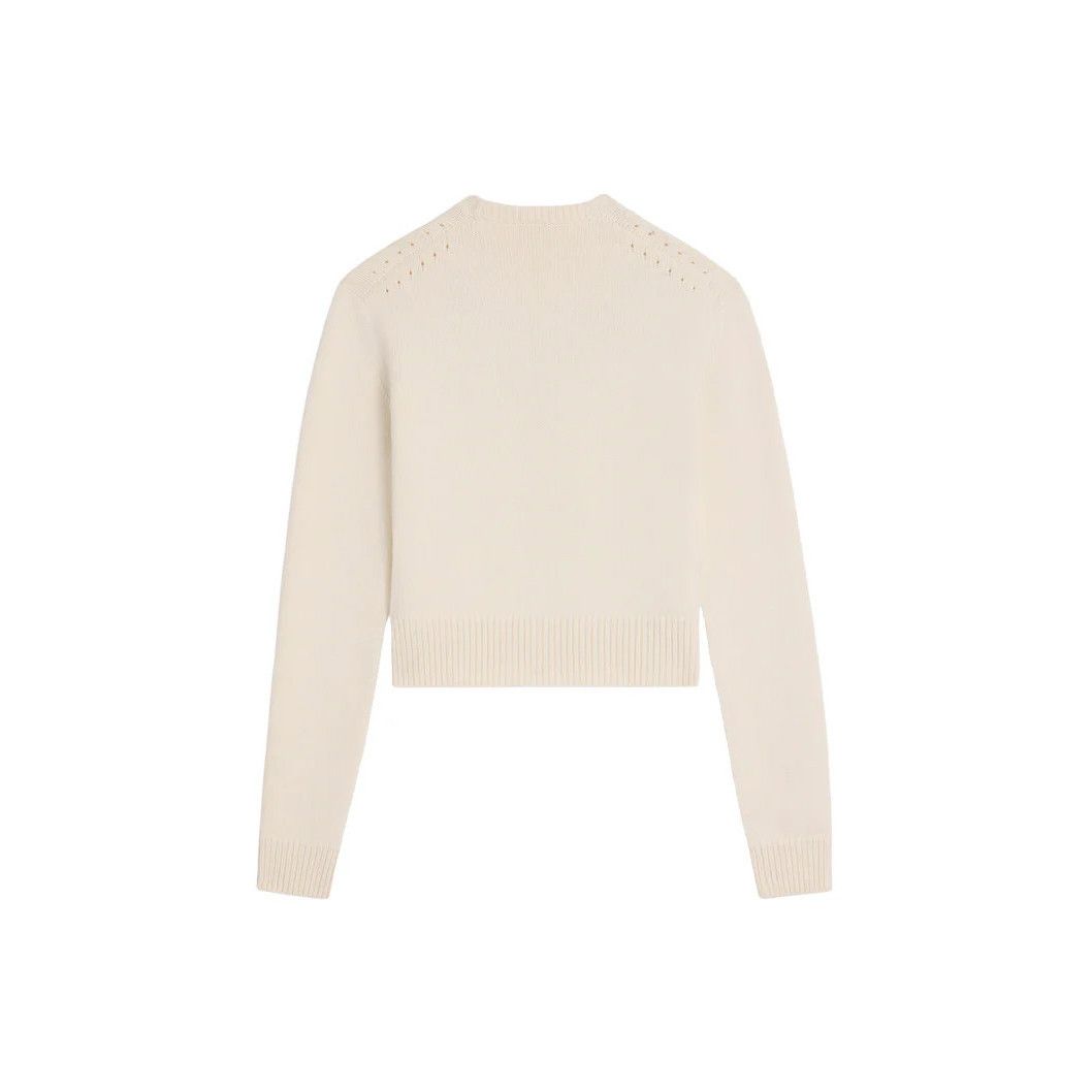 Celine CELINE $1950 White/Black Cashmere Sweater New & Authentic (M Size US L / EU 52-54 / 3 - 2 Thumbnail