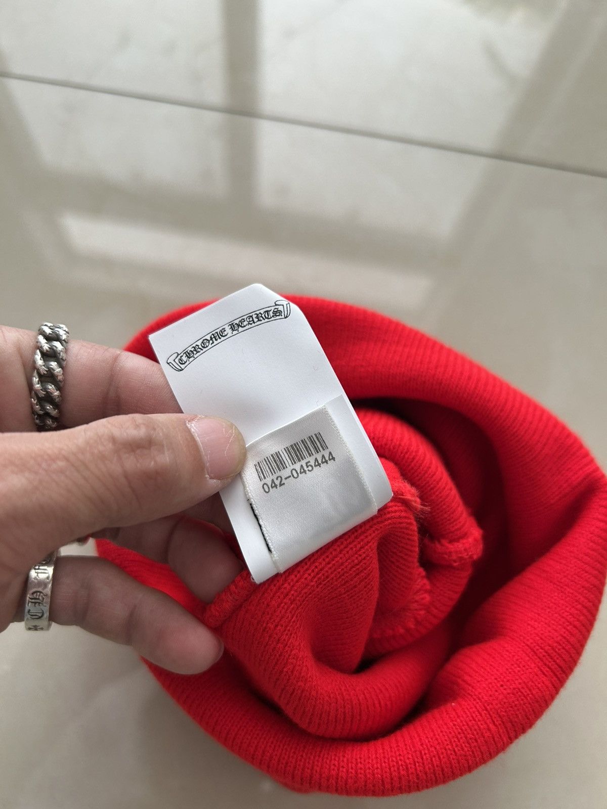 Chrome Hearts Chrome Hearts Red Beanie Size ONE SIZE - 3 Thumbnail