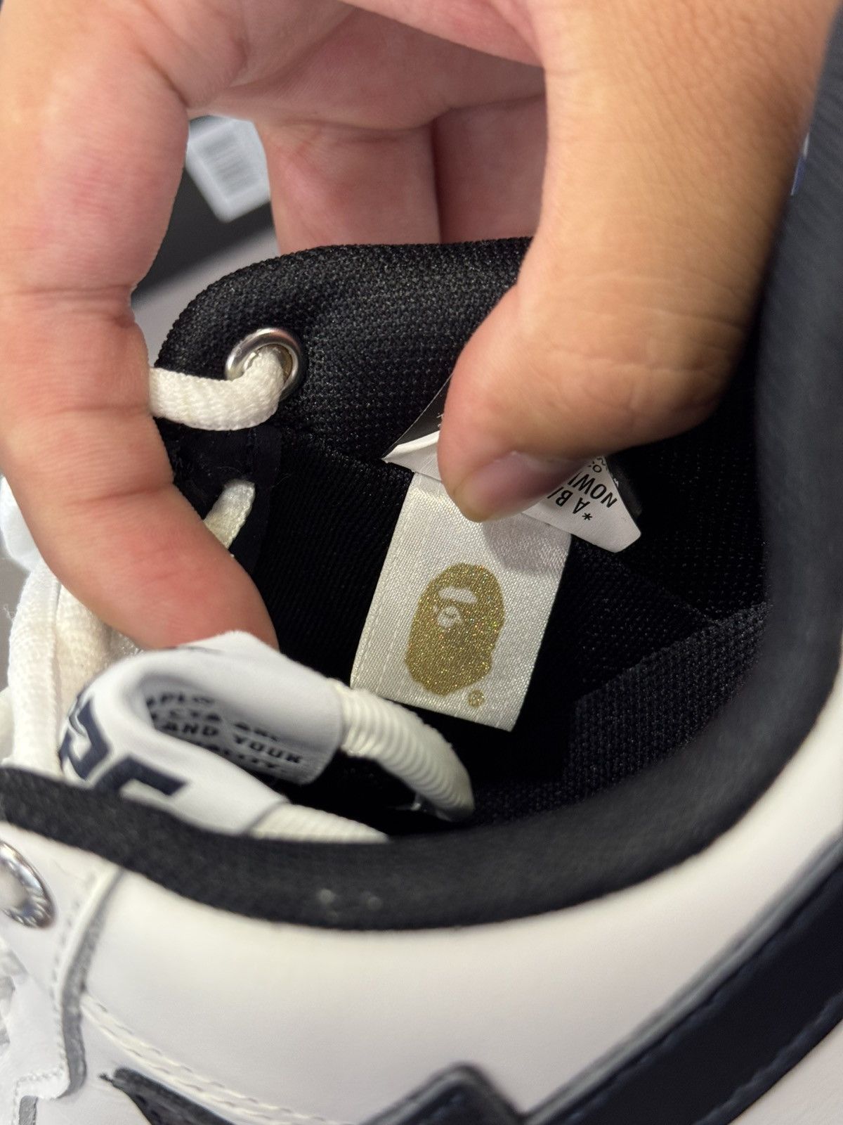 Bape × JJJJound JJJJound A Bathing Ape Bapesta White/Navy FAST SHIPPING Size US 5 / EU 37 - 9 Thumbnail
