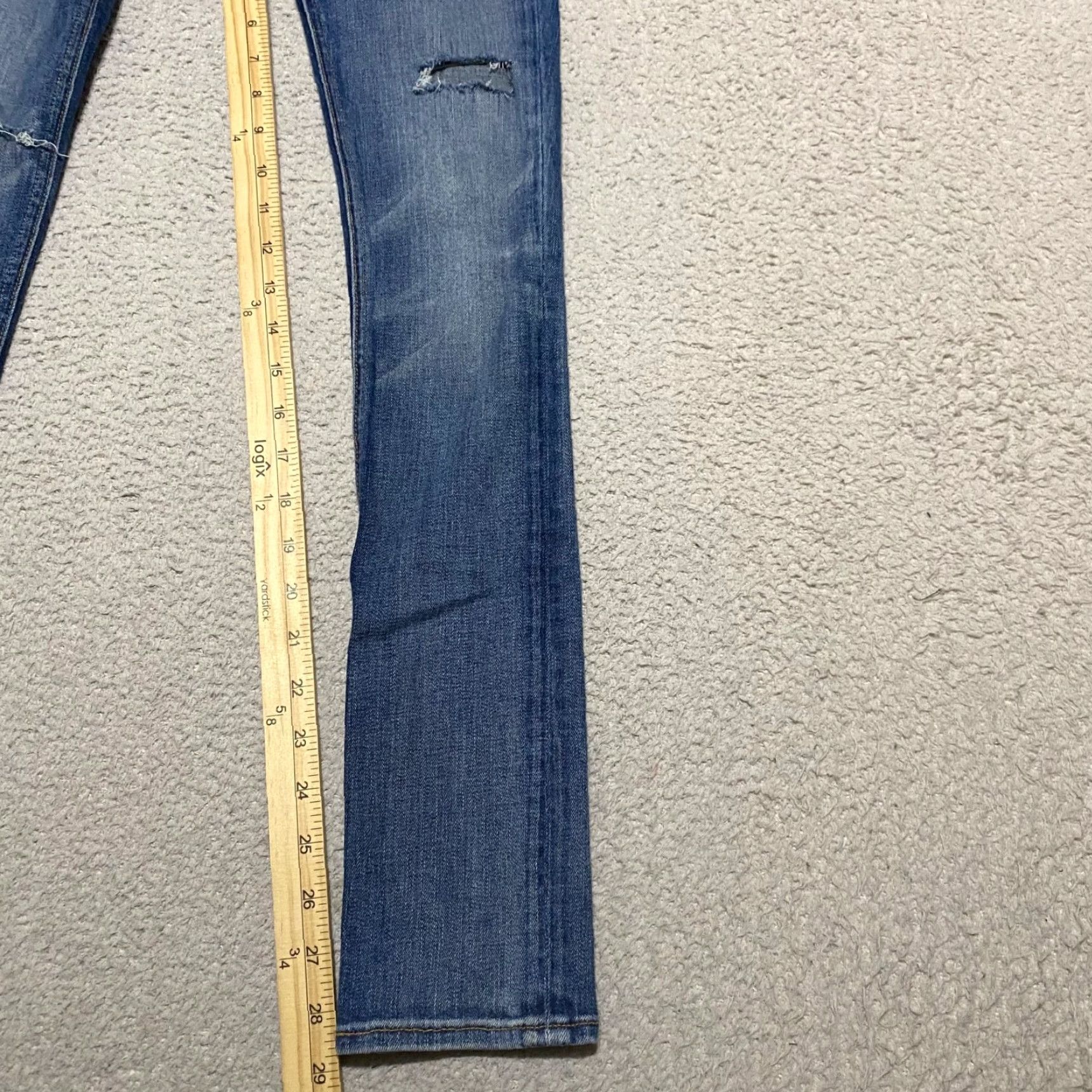 Rag & Bone VINTAGE Rag & Bone Womens Jeans Blue Denim Medium Wash Skinny Distressed Low Rise 24 5-Pocket Design Rise High Relaxed? Size 42" / US 20 - 6 Thumbnail