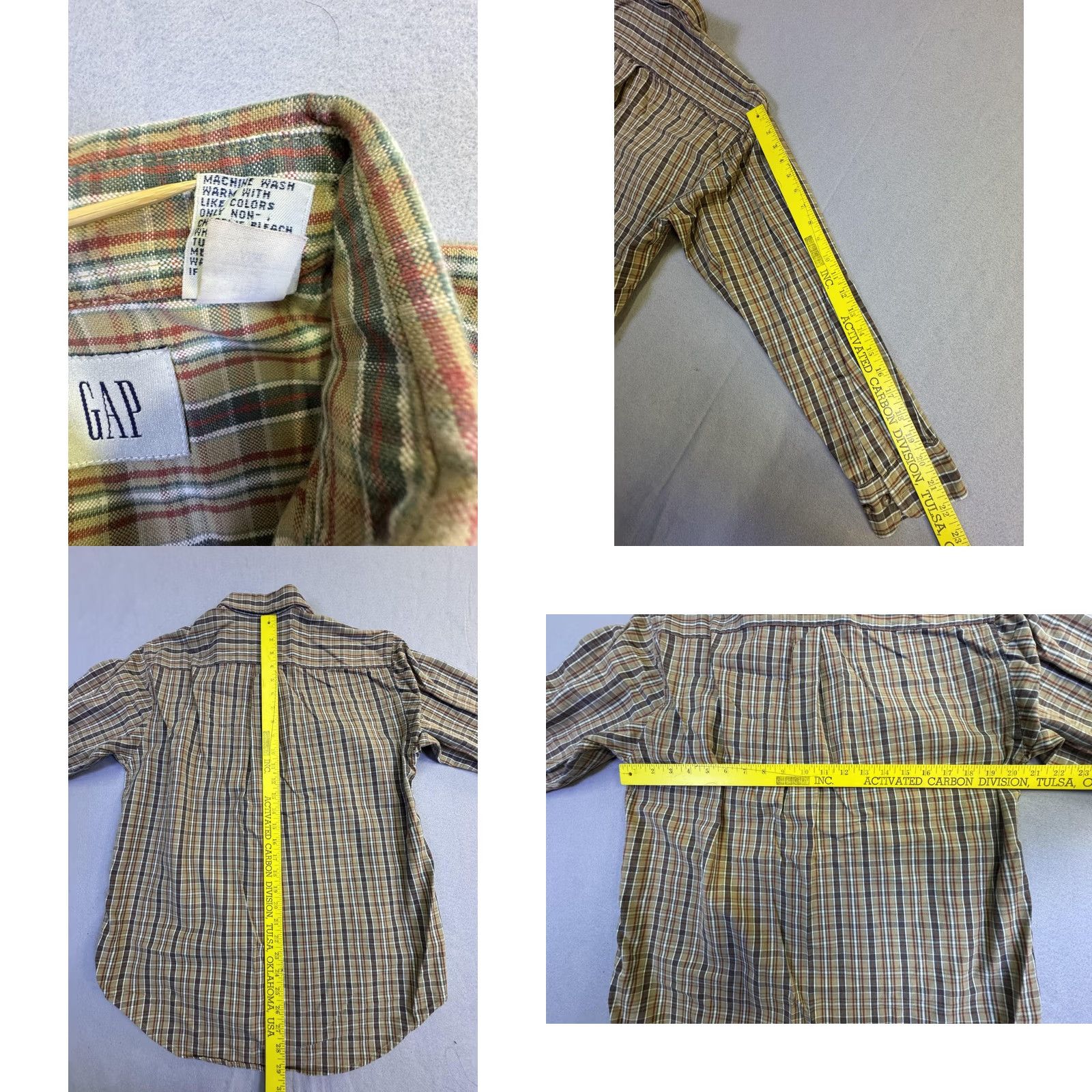 Gap Gap Shirt Mens Small Beige Plaid Long Sleeve Button Front Pockets Casual Size US S / EU 44-46 / 1 - 8 Thumbnail