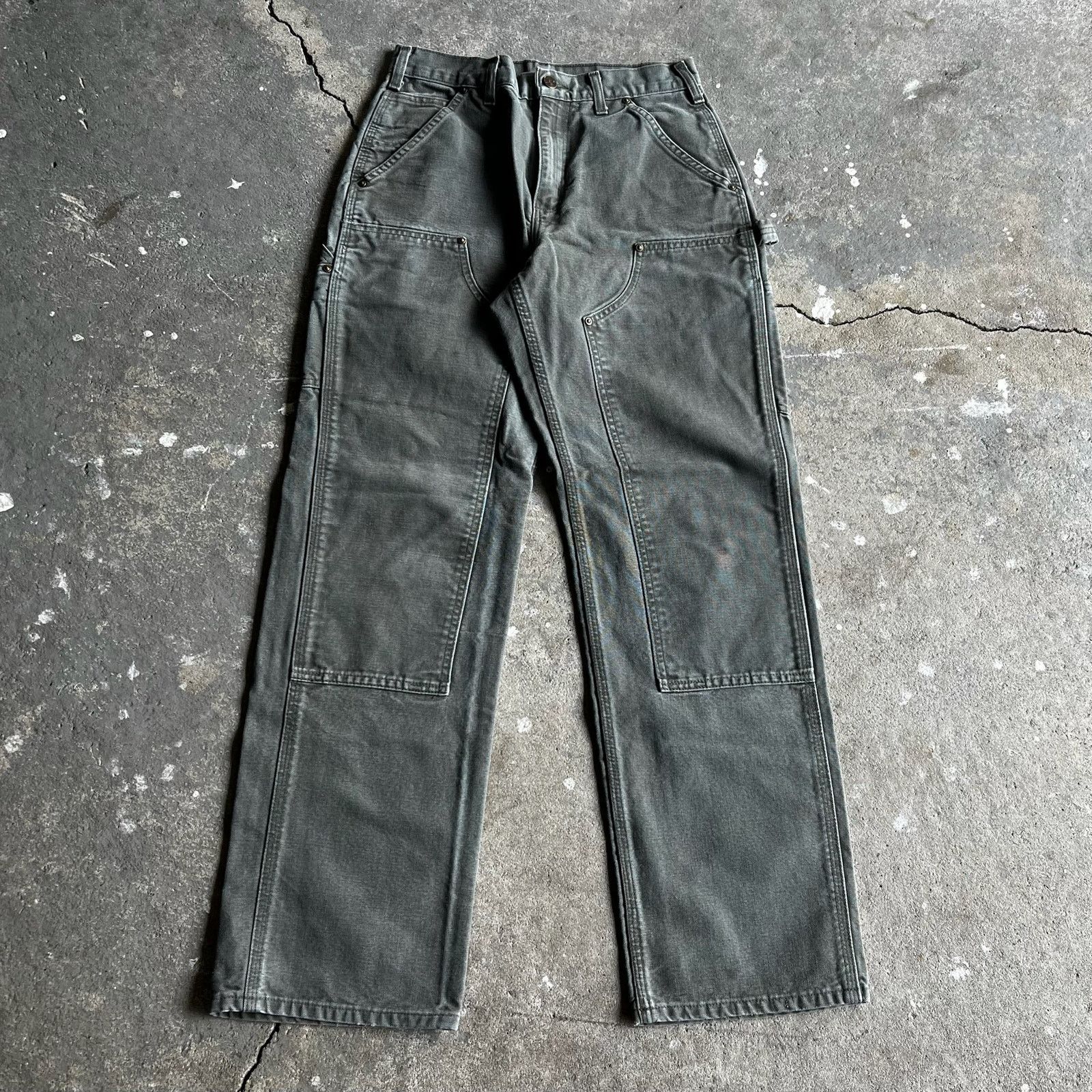 Carhartt × Vintage Carhartt green double knee work wear carpenter pants Size US 27 - 1 Thumbnail