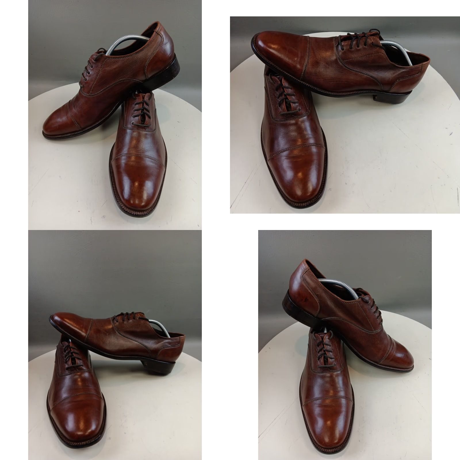 Cole Haan Cole Haan Nike Air Shoes Men 11 M Brown Cap Toe Oxford Leather Workwear Shoes Size ONE SIZE - 10 Thumbnail