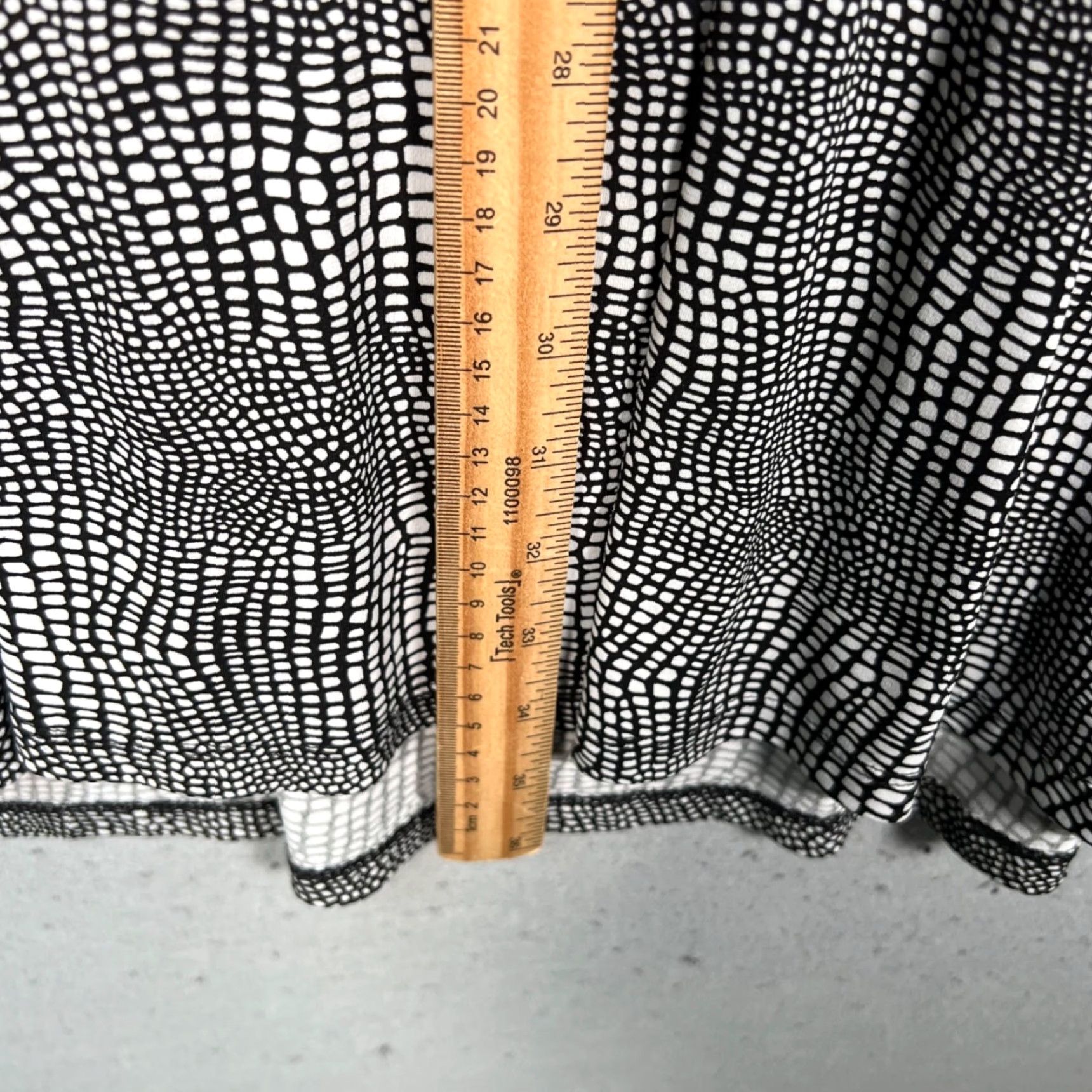 Michael Kors Michael Kors Womens Dress Fit & Flare Black & White Knee Length Geometric Pattern Sleeve Short Sleeve L Dress Size Large Size L / US 10 / IT 46 - 6 Thumbnail