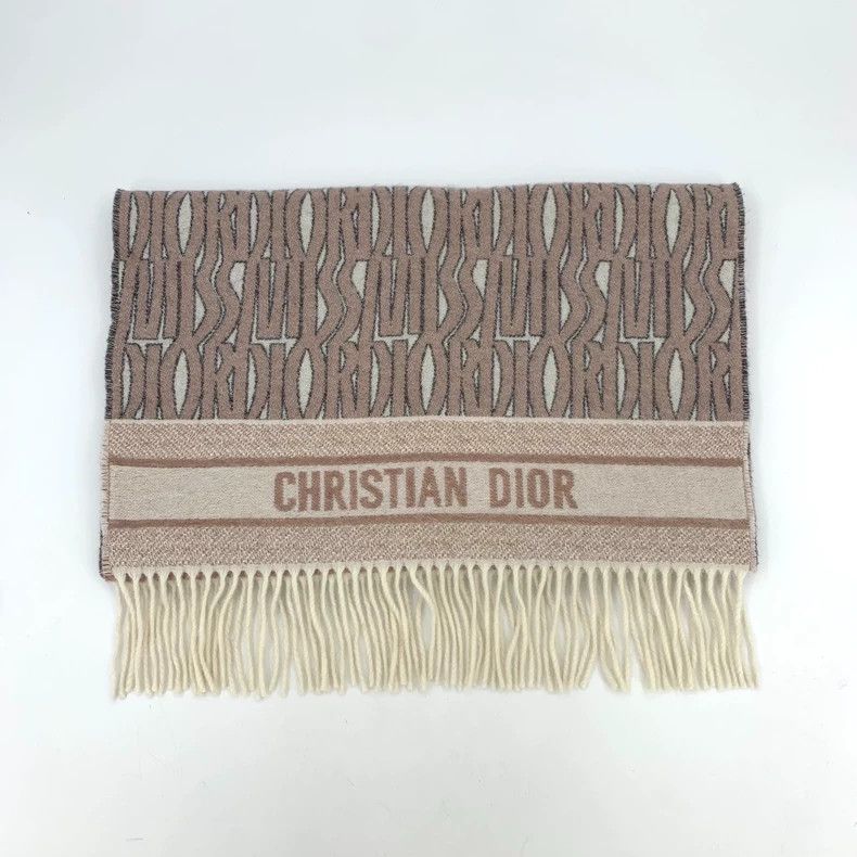 Dior Dior Color-matched logo letters full-printed cashmere tass Size ONE SIZE - 1 Thumbnail
