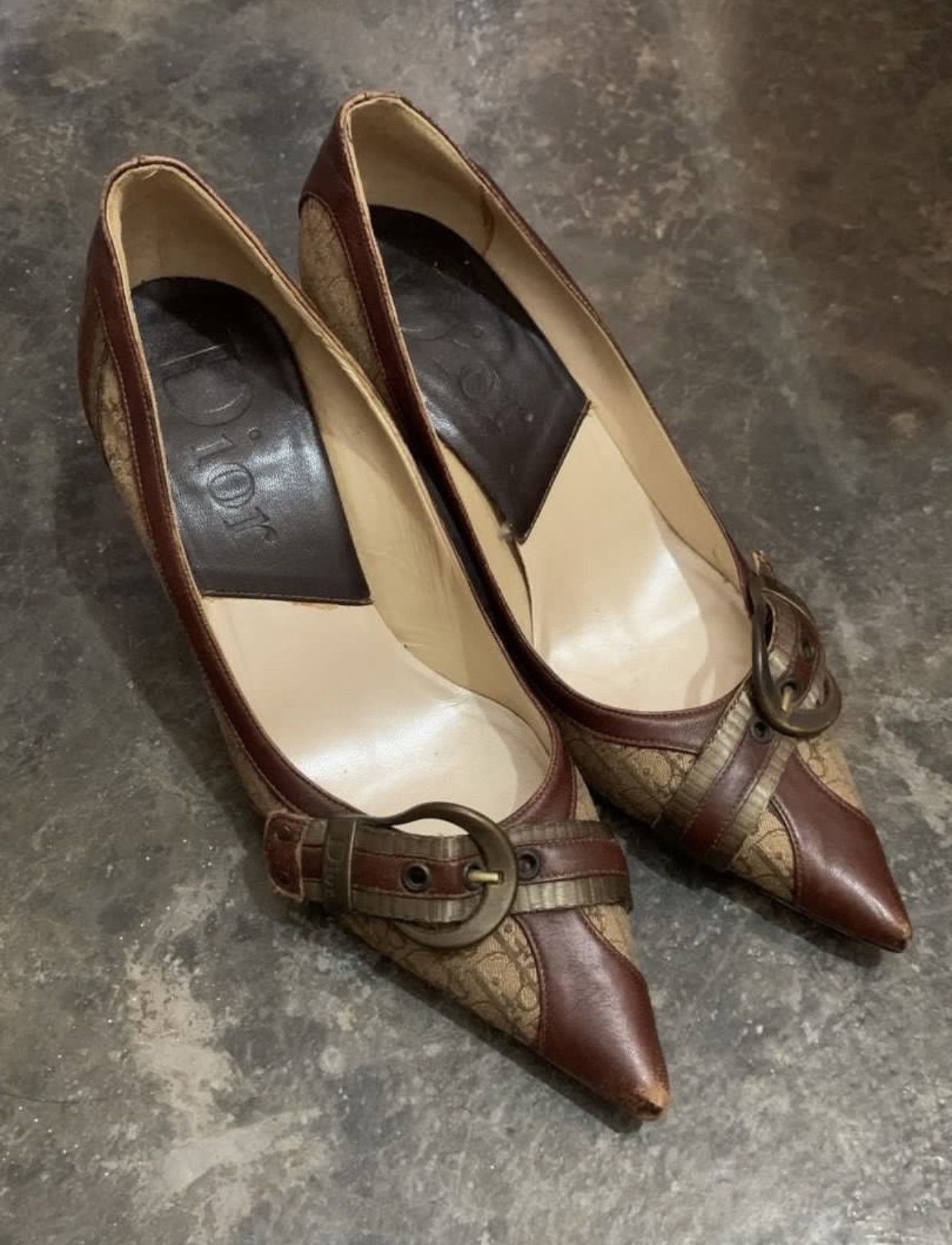 Dior Vintage Dior Monogram Pointed Toe Kitten Heels Size US 5 / IT 35 - 4 Thumbnail