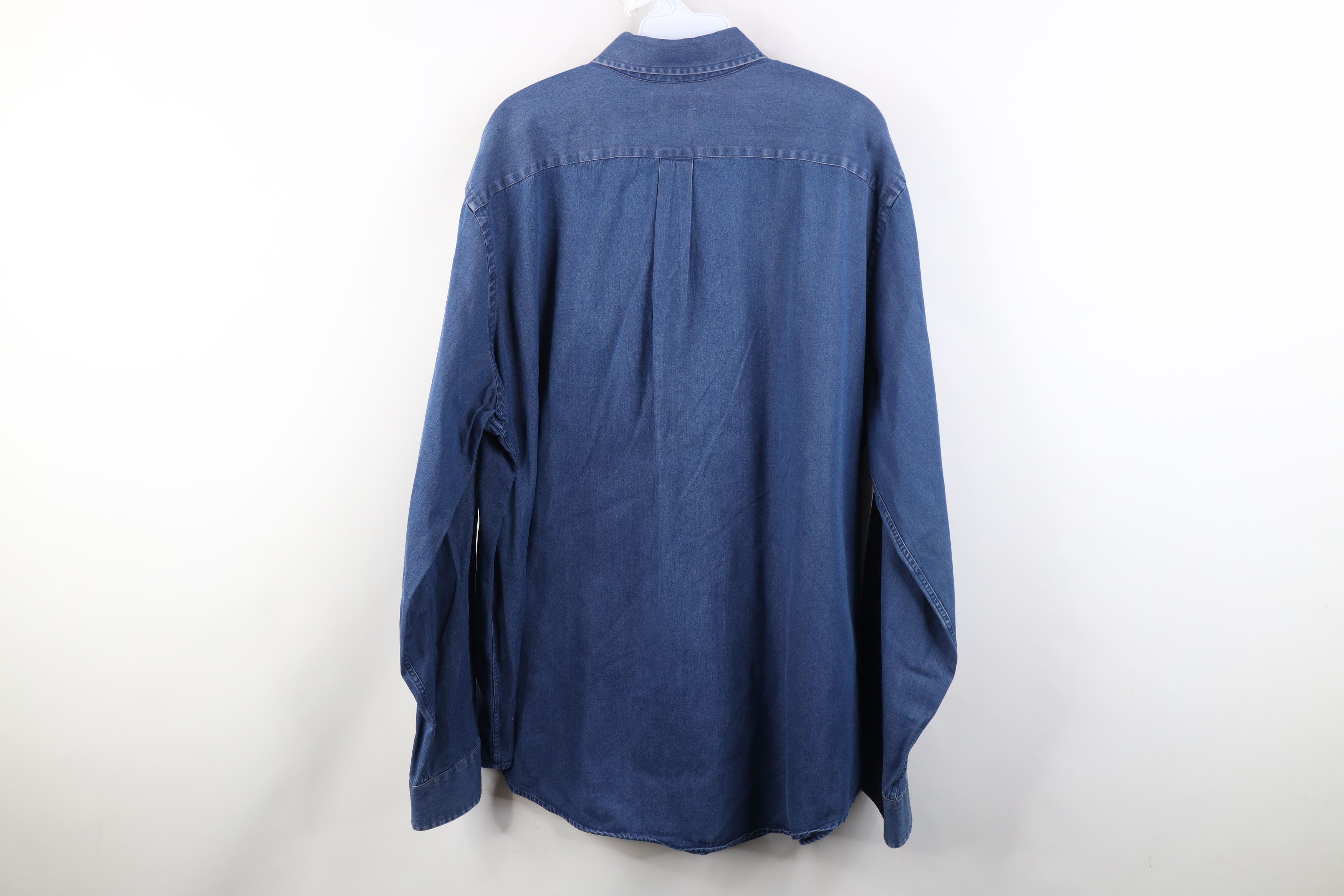 Lands' End Vintage 90s Lands End Collared Button Down Shirt Blue Cotton Size US XL / EU 56 / 4 - 11 Thumbnail