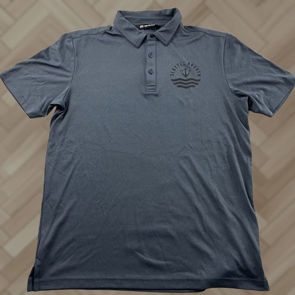 TravisMathew Travis Mathew Seattle Kraken Short Sleeve Golf Polo Shirt Men's M Blue Size US M / EU 48-50 / 2 - 1 Thumbnail