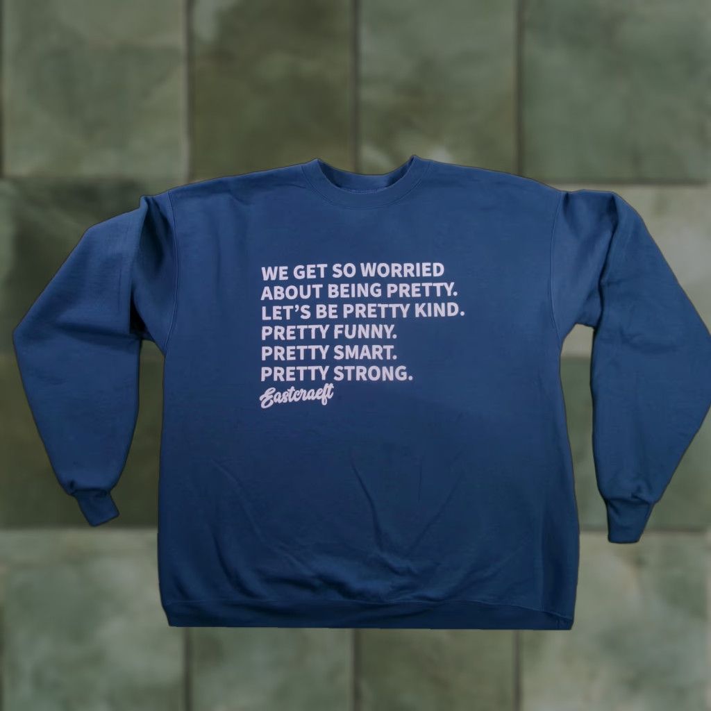 Hanes Hanes Sweatshirt Men L Blue Graphic Print Quote Motivational Crew Neck Pullover Fleece Cotton Blend Regular Fit Size US L / EU 52-54 / 3 - 1 Thumbnail