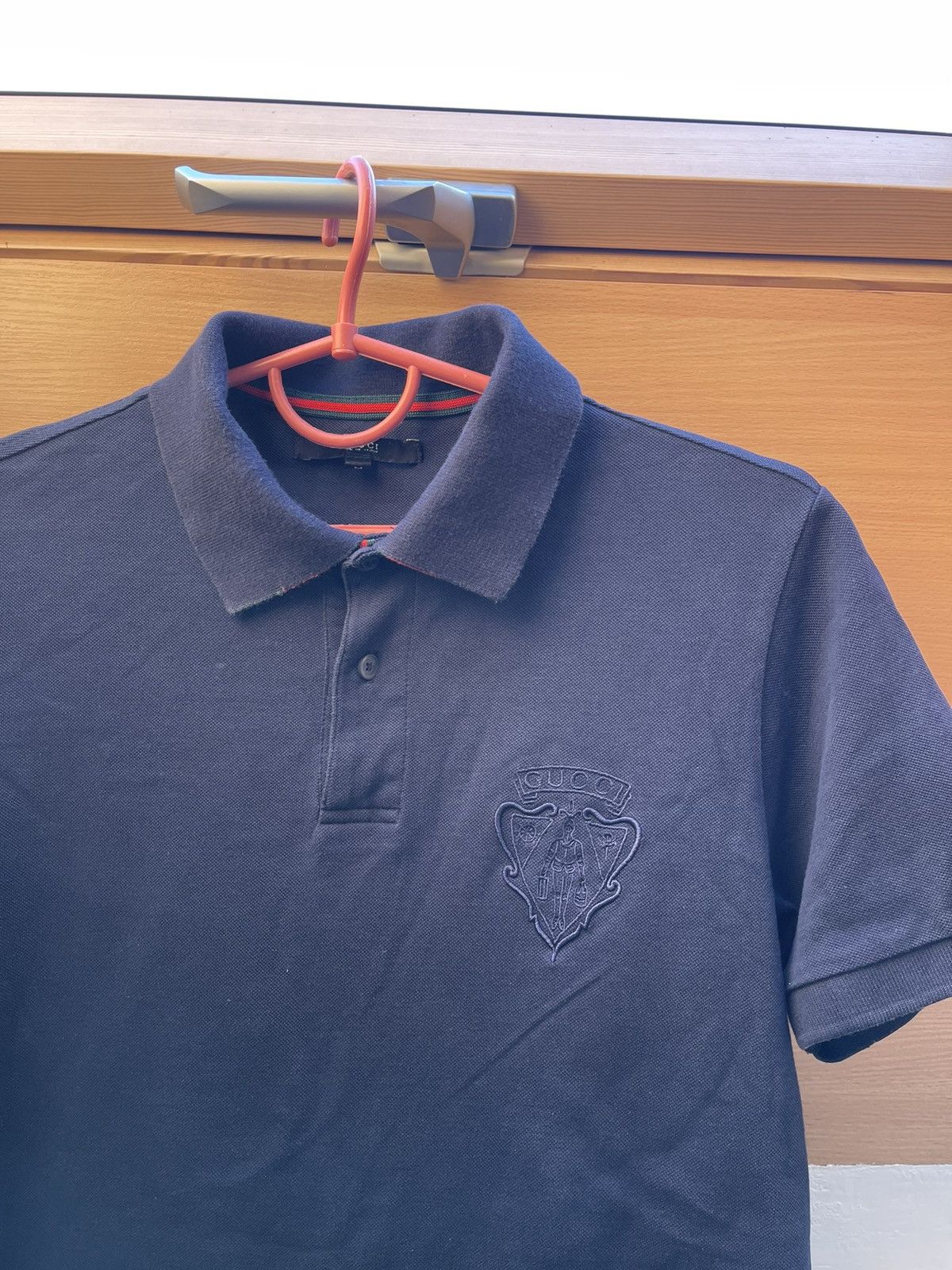Gucci GUCCI Vintage Men's Navy Blue Polo Shirt Logo Size M Italy Size US M / EU 48-50 / 2 - 2 Thumbnail