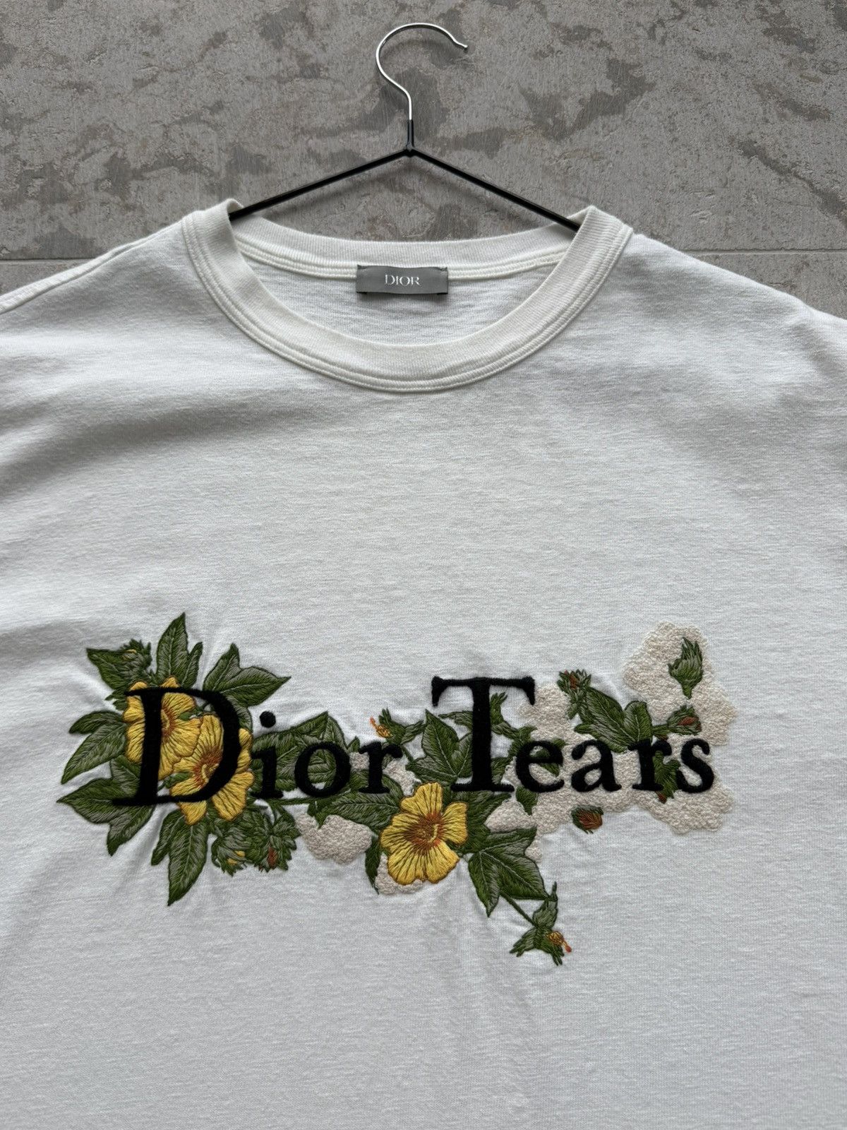 DENIM TEARS × Dior Denim Tears x Dior Floral Logo T-Shirt White Small Size US S / EU 44-46 / 1 - 2 Thumbnail