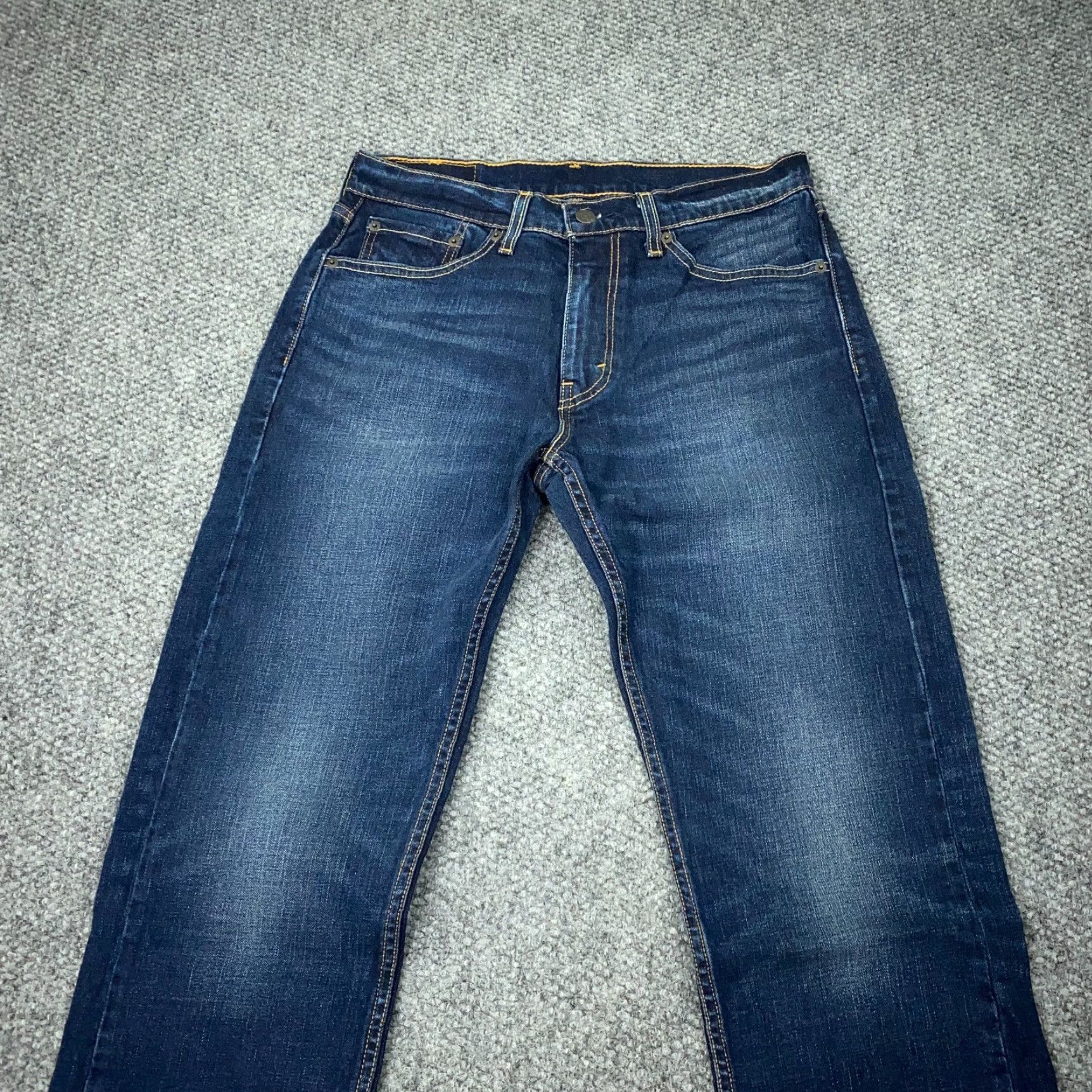 Levi's LEVI'S Jeans 505 Straight Men 30x31.5 Blue Stretch Denim Beltless Zip Regular Fit 5-Pocket" Size US 31 - 2 Thumbnail
