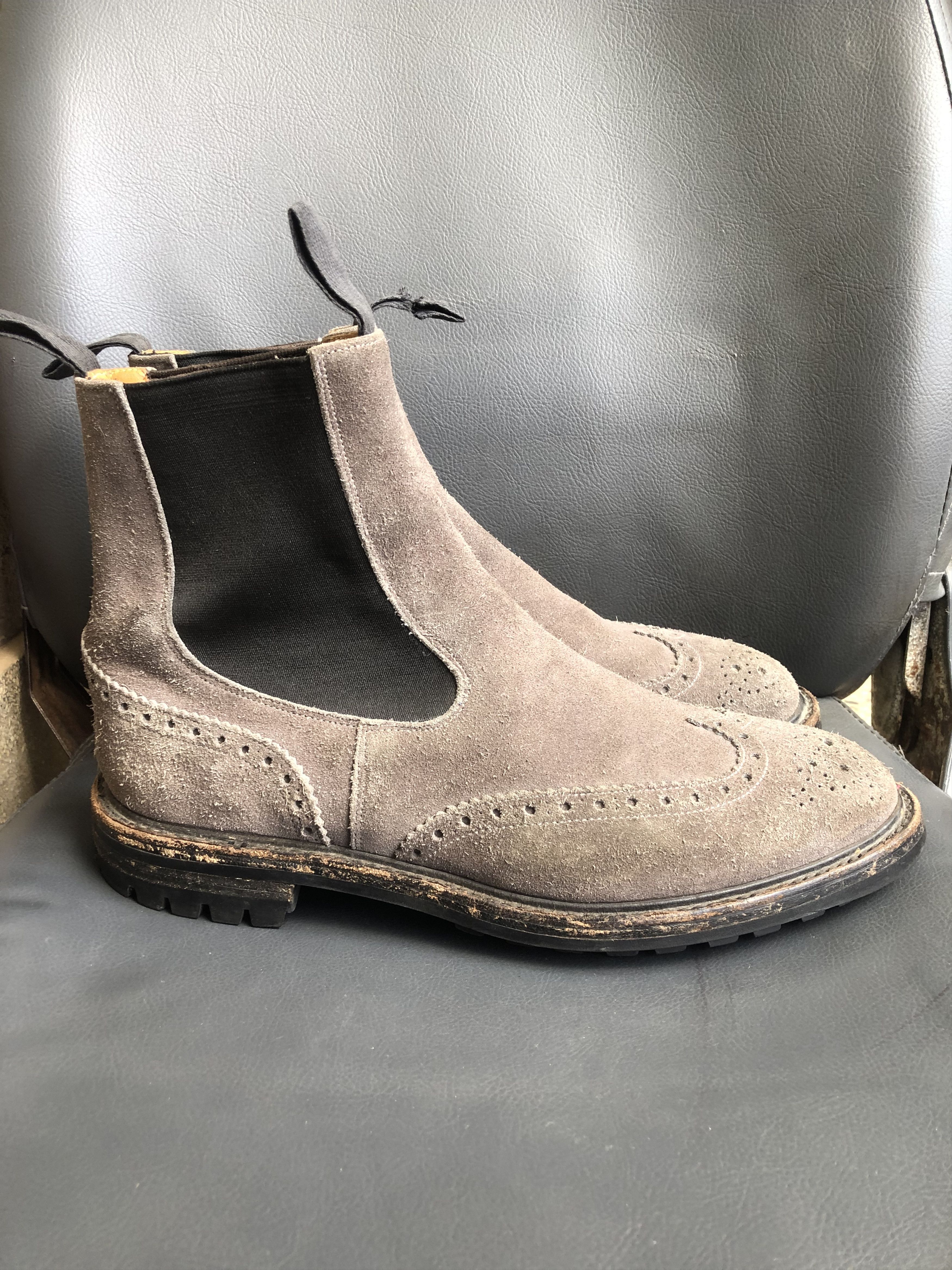 Tricker's Tricker’s Henry Grey Suede Men’s Chelsea Boot Size 9.5 Size US 10.5 / EU 43-44 - 5 Thumbnail