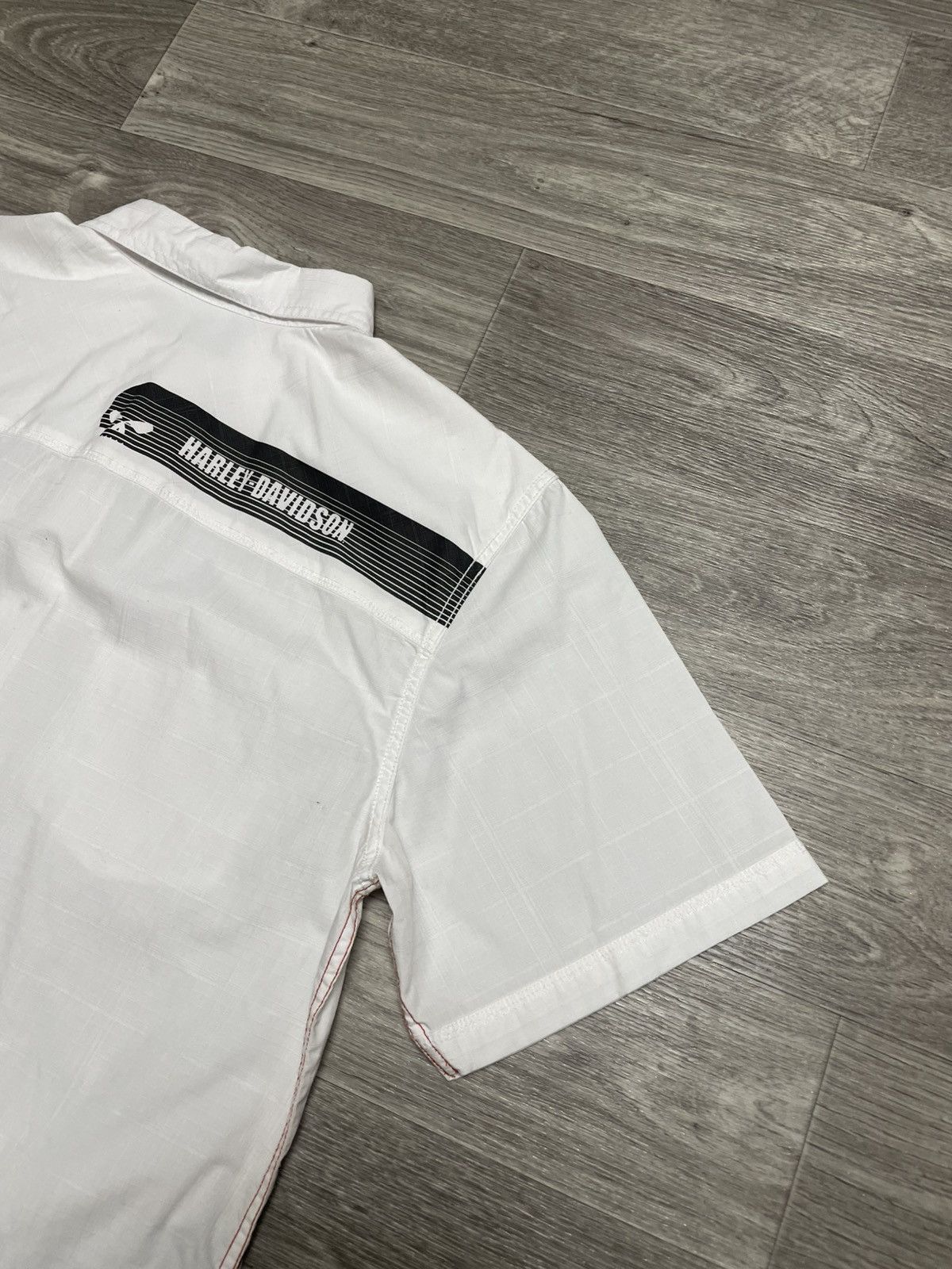 Harley Davidson Vintage Harley Davidson White Short Sleeve Shirt Button Up Size US L / EU 52-54 / 3 - 19 Thumbnail