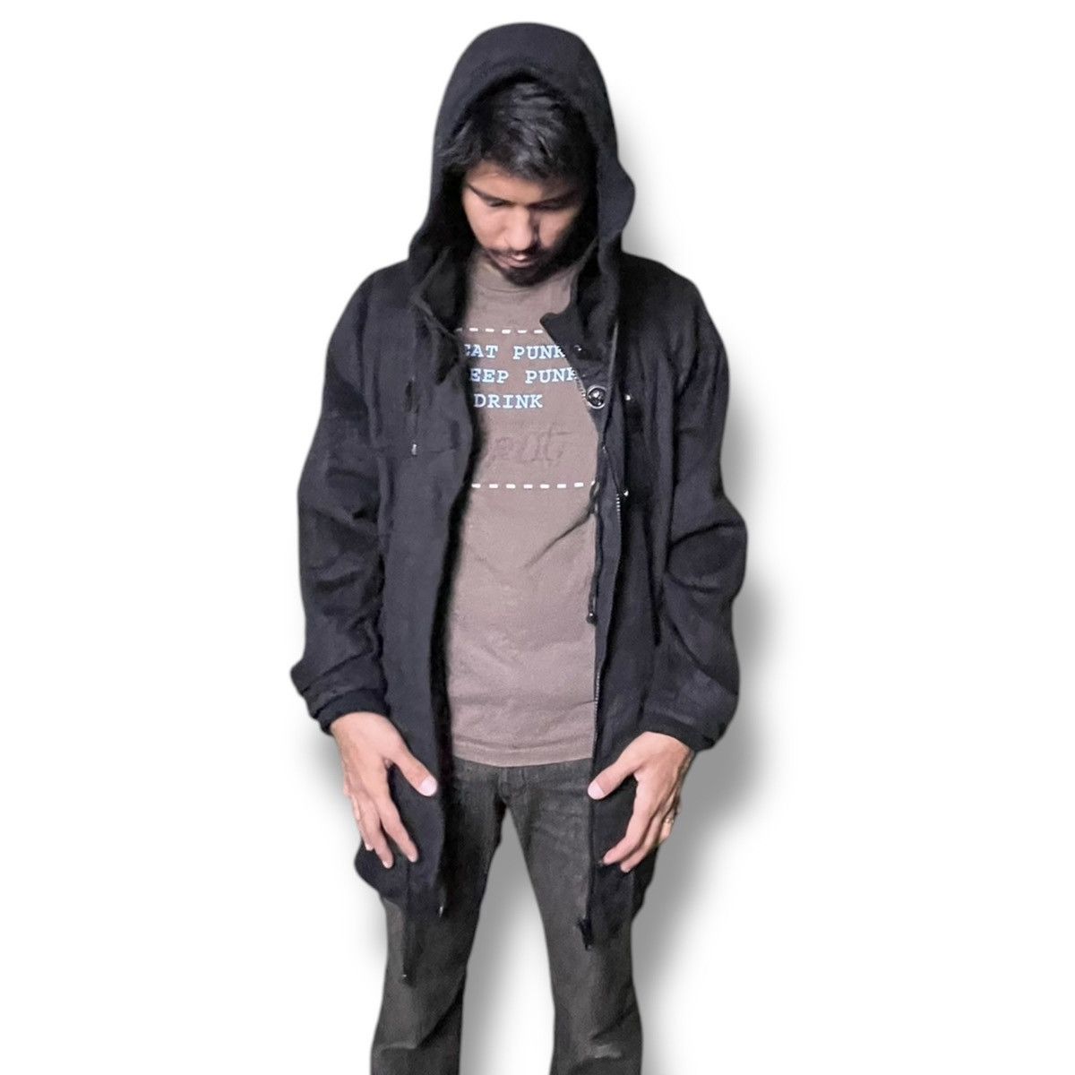 If Six Was Nine × Japanese Brand × Yasuyuki Ishii CRAZY ANGEL BUTTON UP ZIPPER PUNK GOTHIC WOOL HOODIE JACKET Size US XXL / EU 58 / 5 - 18 Thumbnail