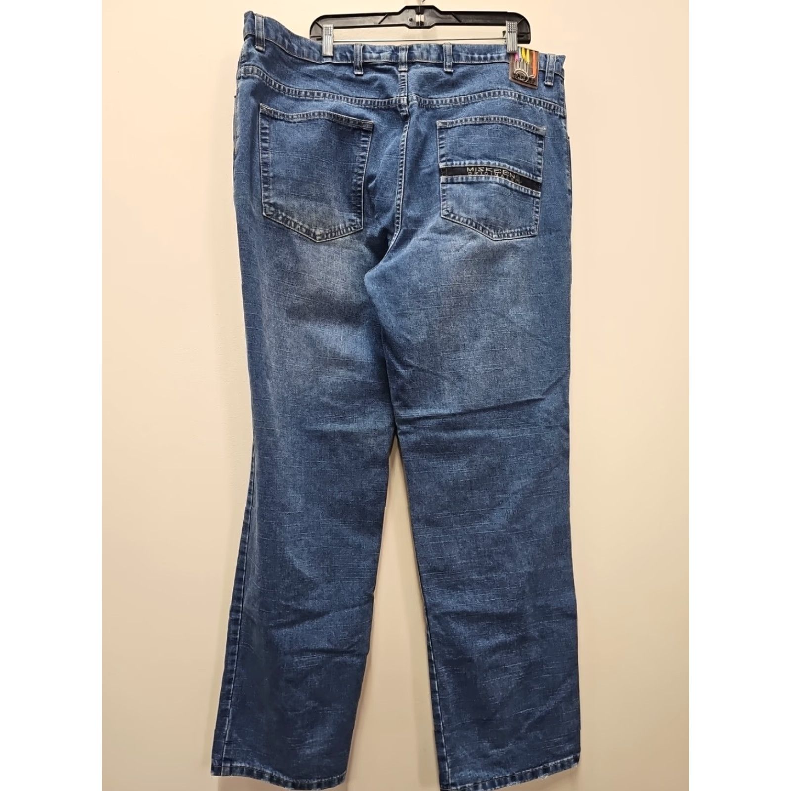 Denime VINTAGE Miskeen Denim Jeans Wide Leg 40 42x34.5 Blue Embroidered 5-Pocket Mens Shirt? Size US 40 / EU 56 - 5 Thumbnail