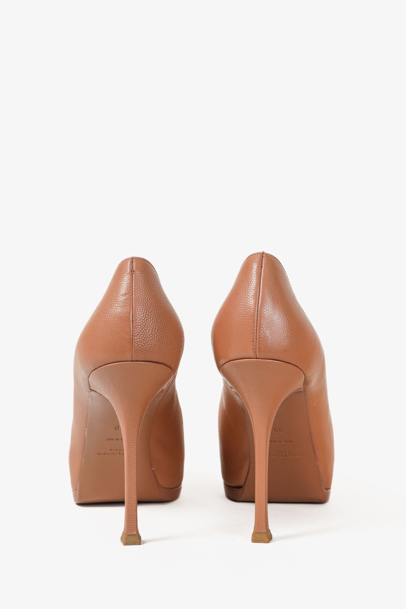 Saint Laurent Paris Saint Laurent Nude Beige Stingray-Stamped Leather Pumps Size US 8.5 / IT 38.5 - 3 Thumbnail
