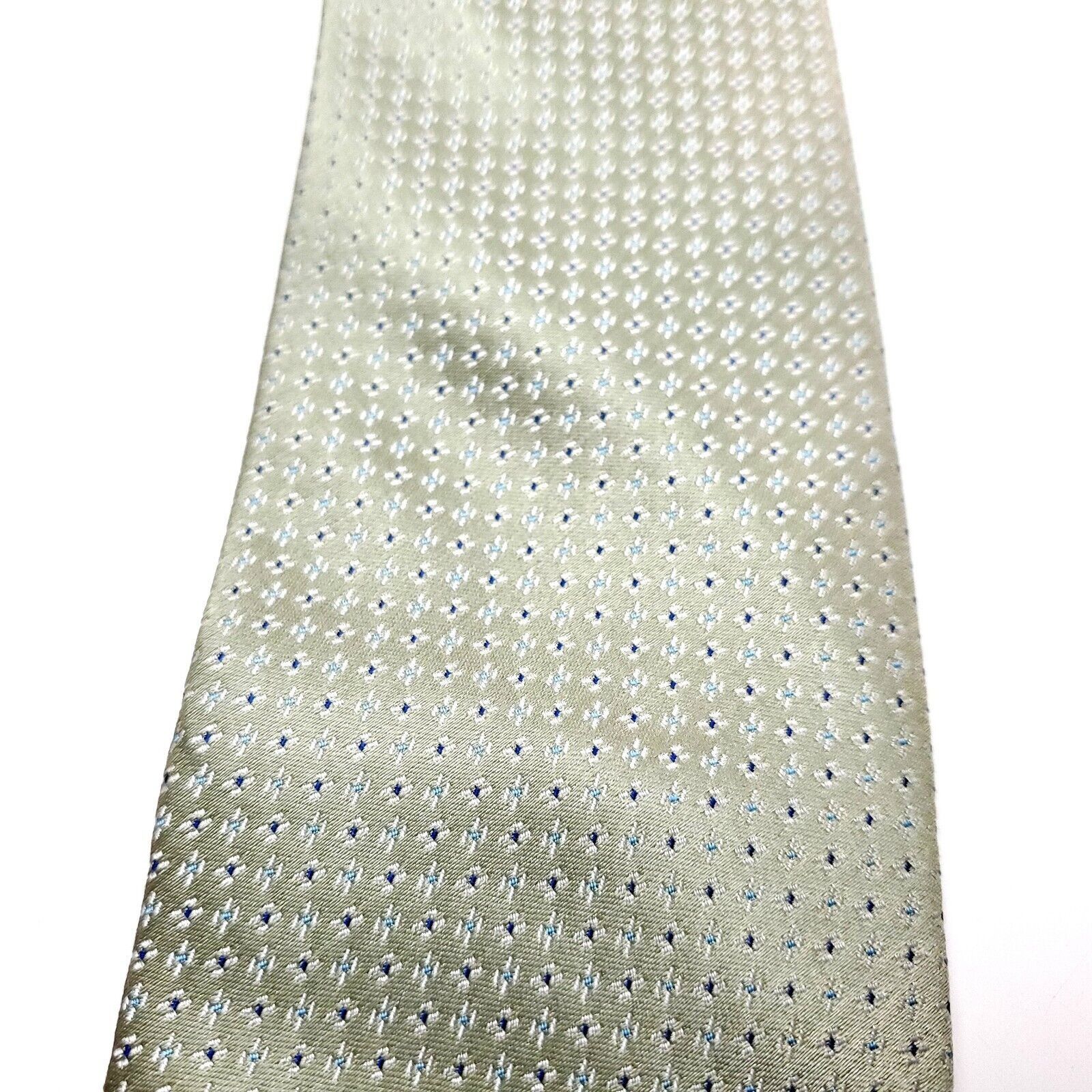 Calvin Klein Calvin Klein Silk Tie Woven Green Geometric Size ONE SIZE - 2 Thumbnail