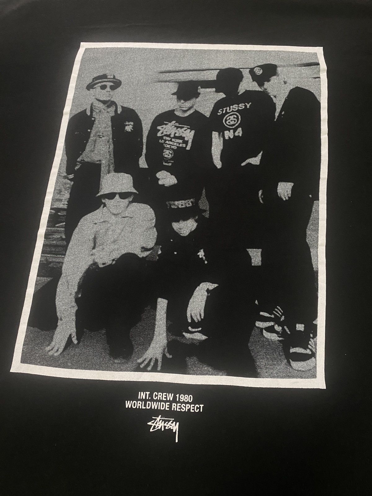 Stussy × Vintage STUSSY BLACK SKATE WHITE CREW WORLDWIDE REDPECT T-SHIRT🔥 Size US M / EU 48-50 / 2 - 4 Thumbnail