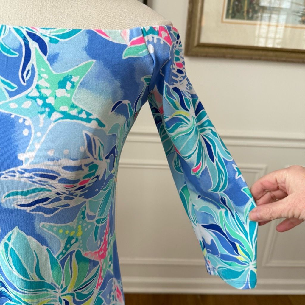 Lilly Pulitzer Lilly Pulitzer Laurana Off the Shoulder Dress Bennet Blue Se Size XS / US 0-2 / IT 36-38 - 4 Thumbnail