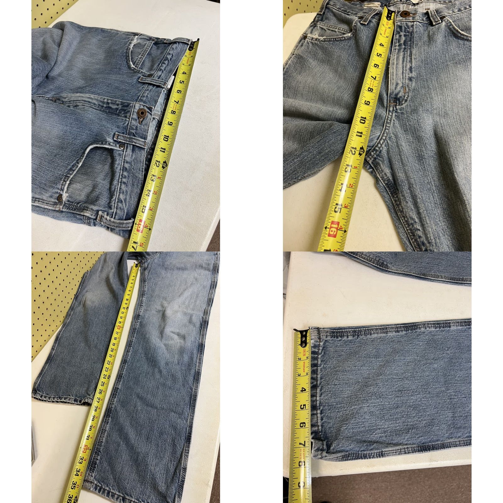 Carhartt Vintage Carhartt B213 Mens Jeans 34x36 Distressed Blue Denim Straight Relaxed 5-Pocket Casual Work/Casual Mens Size US 34 / EU 50 - 8 Thumbnail