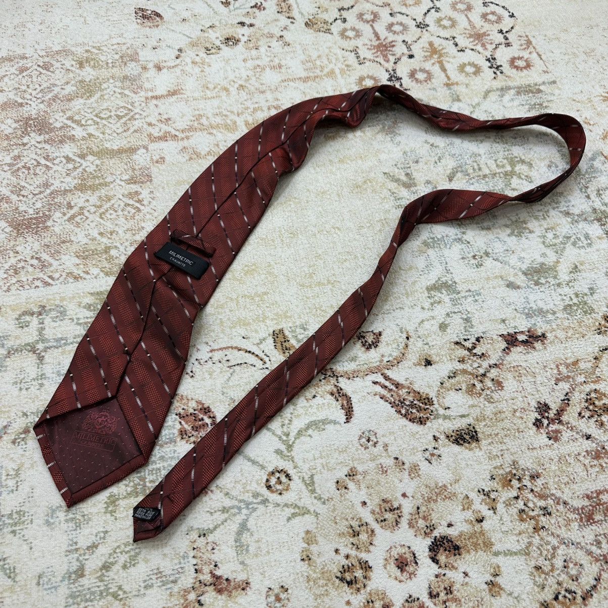 Designer Vintage Milimetric Tie Cravatte Italy style Old Money Y2K Size ONE SIZE - 2 Thumbnail