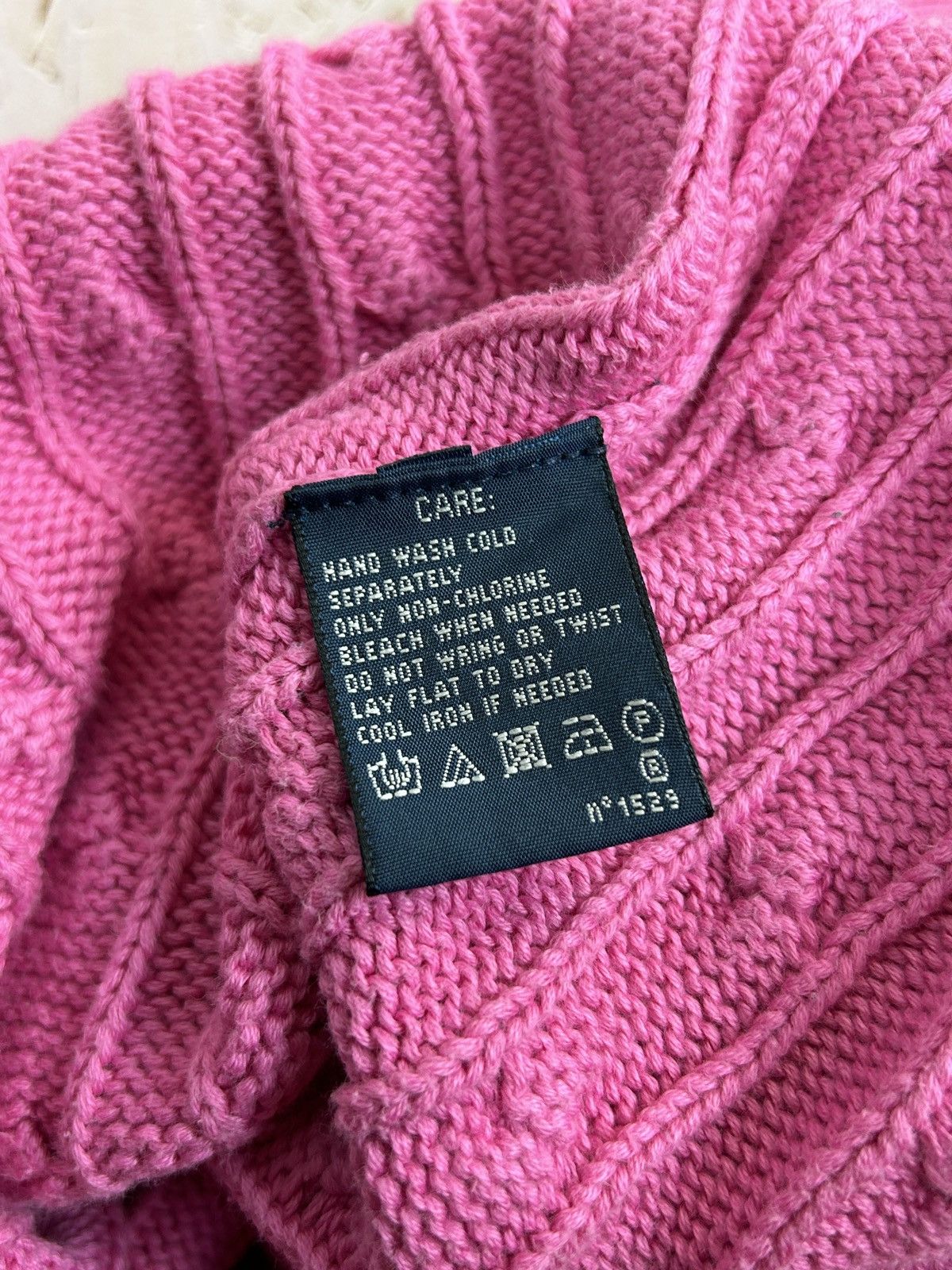 Polo Ralph Lauren Vintage Polo Ralph Lauren Cable Knit Pink Sweater Cotton L Size L / US 10 / IT 46 - 8 Thumbnail