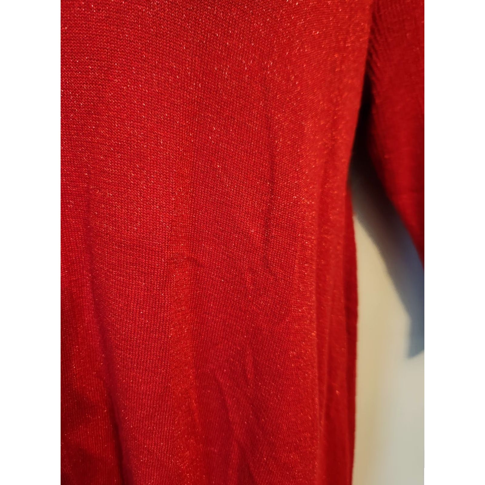 Vintage Lane Bryant Red Metallic 3/4 Sleeve Lightweight Sweater Top 14/16 Plus Womens Pullover Casual Knit Top Size XL / US 12-14 / IT 48-50 - 3 Thumbnail