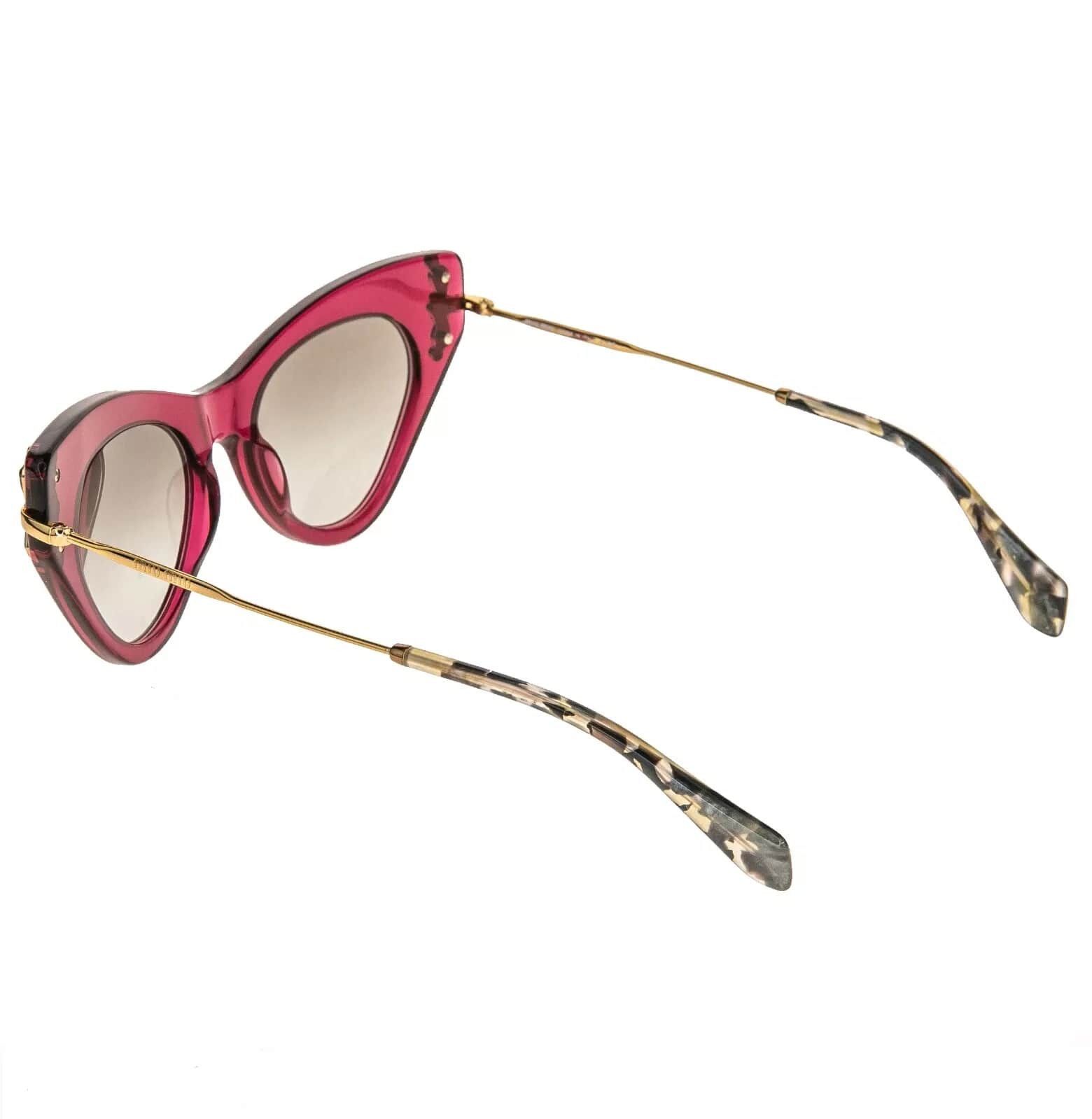 Miu Miu MIU MIU Glow 04P MU04PS Pink Gold Jewel Geometric Sunglasses Size ONE SIZE - 6 Thumbnail