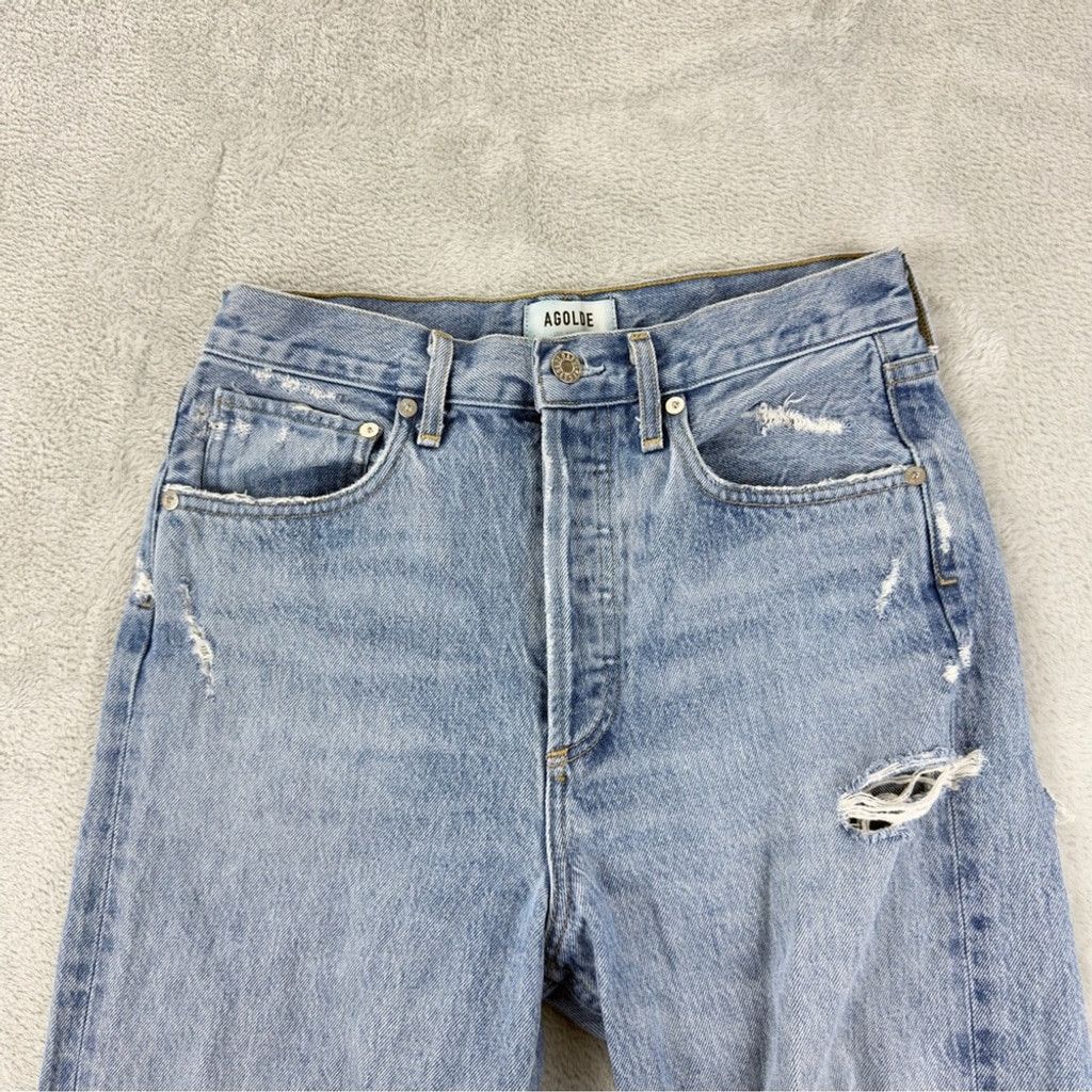 Agolde Agolde Women Sz 27 W x 28 L 90s Mid Rise Straight Distressed Size 27" / US 4 / IT 40 - 9 Thumbnail
