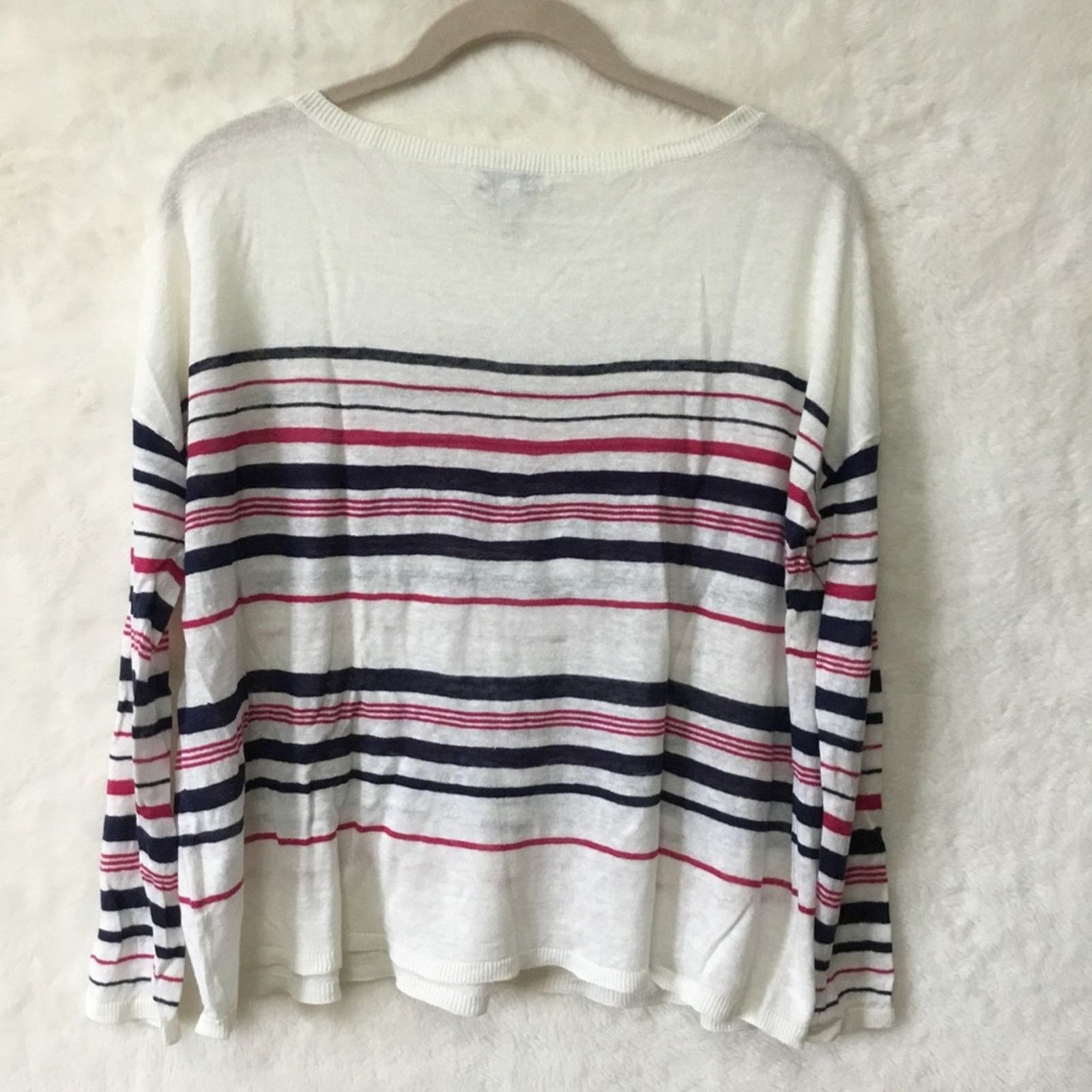Joie Joie White Multi-Striped Linen Sweater Size XS / US 0-2 / IT 36-38 - 6 Thumbnail