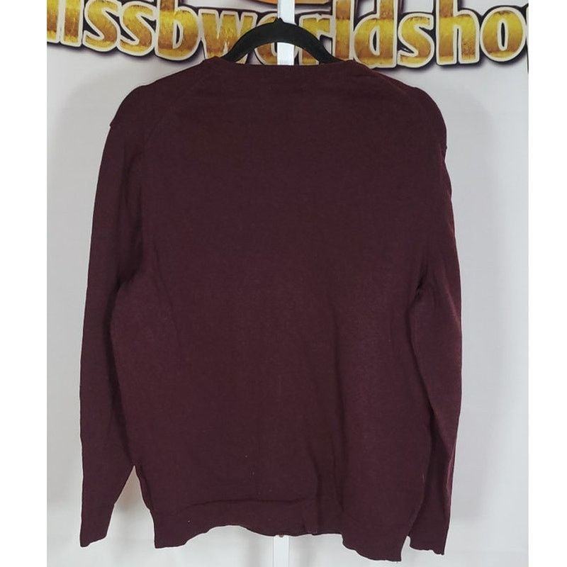 Alfani Men Alfani Wine Red Long Sleeve V Neck Sweater Size XL Size US XL / EU 56 / 4 - 5 Thumbnail