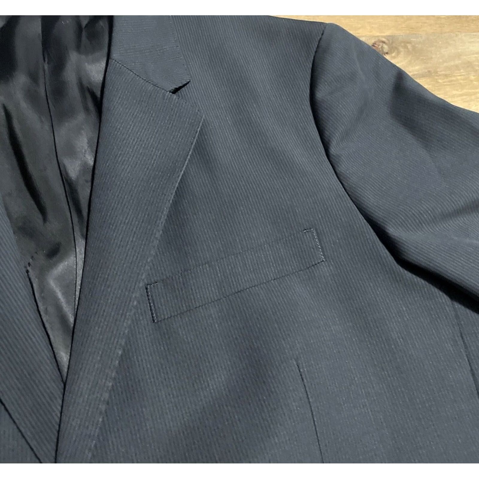 Theory Theory Black Striped Wool Blazer Mens 40R Slim Fit Sport Coat Jacket Size 40R - 4 Thumbnail