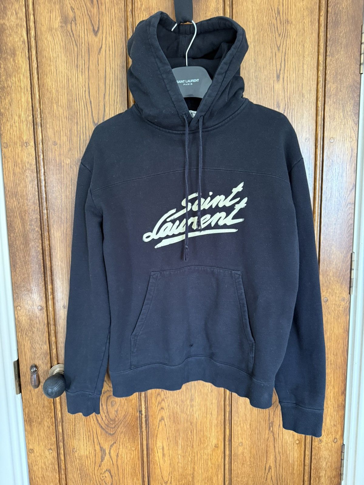 Saint Laurent Paris Saint Laurent Paris Signature logo hoodie